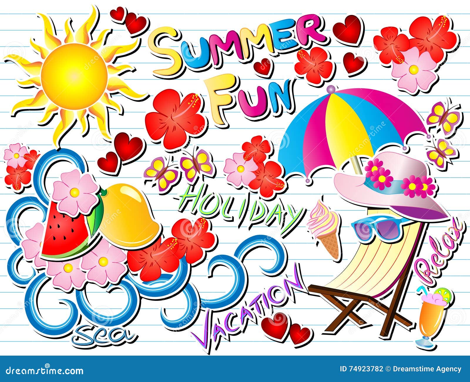 summer fun doodle  