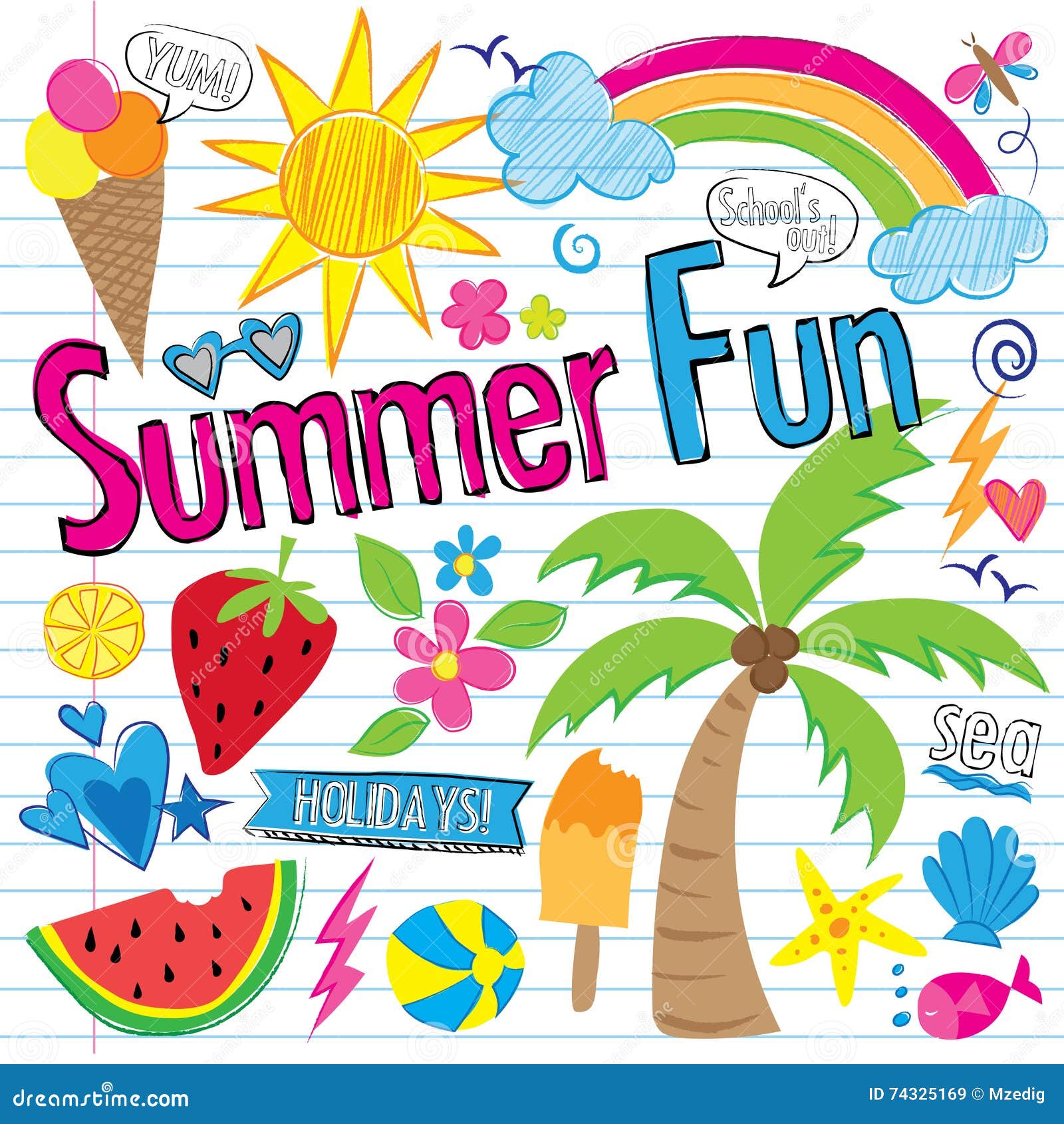 Download Summer Fun Doodles (vector) Stock Vector - Illustration of ...