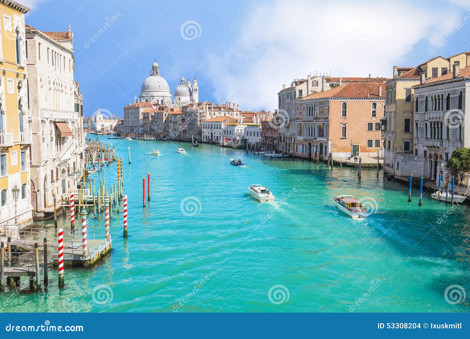 Summer at grand canal in Venice, Italy.