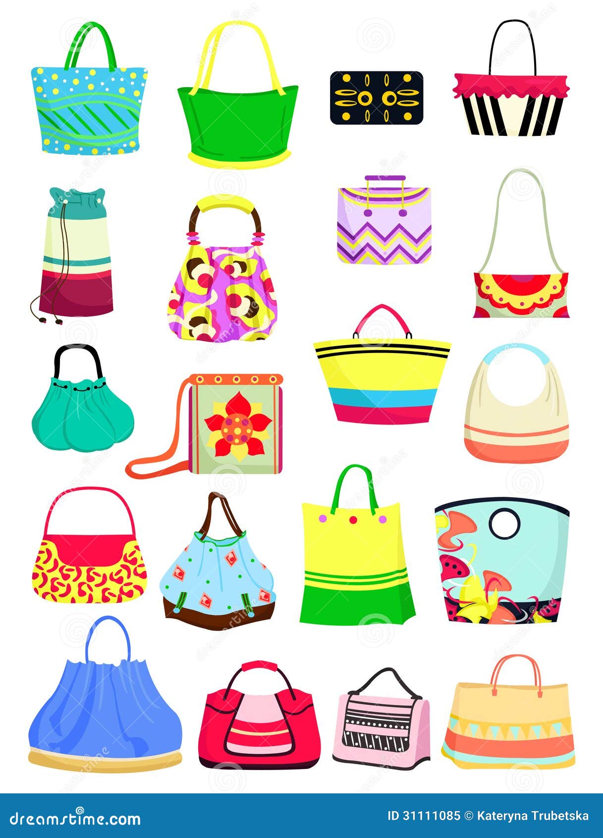 Summer handbags stock vector. Illustration of female - 31111085