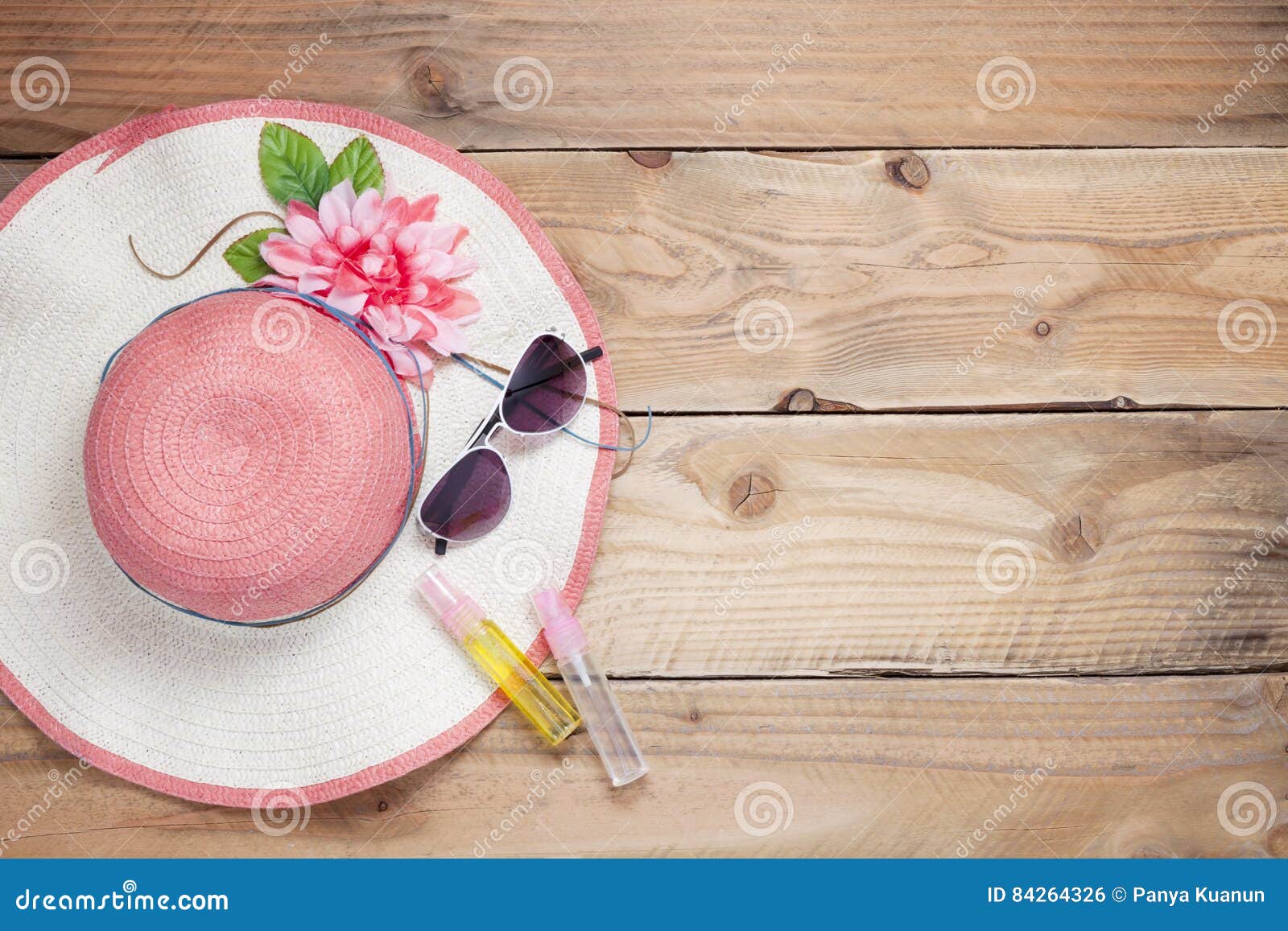 Summer Holiday Background, Beach Accessories on Old Wood Background. Stock Photo Image of