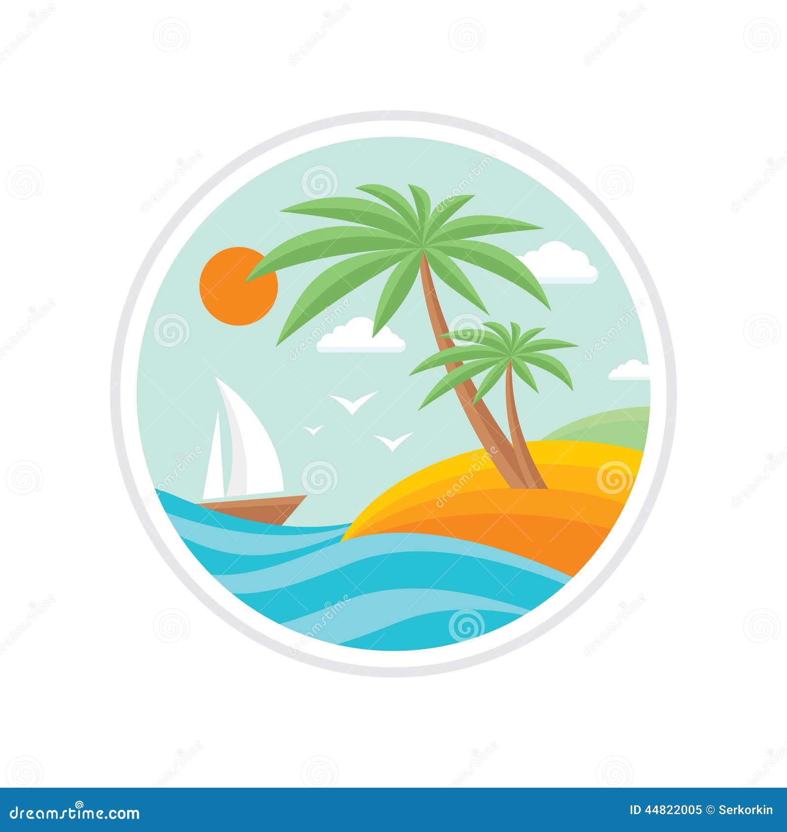 Summer Holiday - Creative Logo Sign In Flat Design Style 