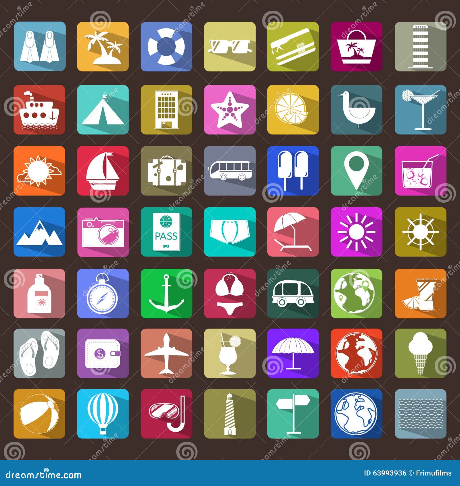 Summer holiday icon set stock vector. Illustration of holiday - 63993936