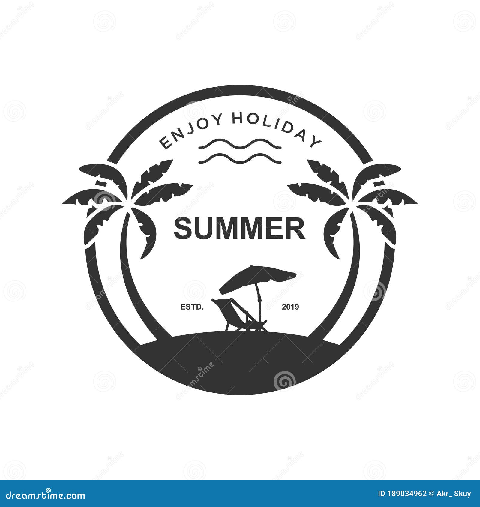 Summer Holiday Logo Design Template Stock Illustration - Illustration of  card, creative: 189034962, image size:1600x1690