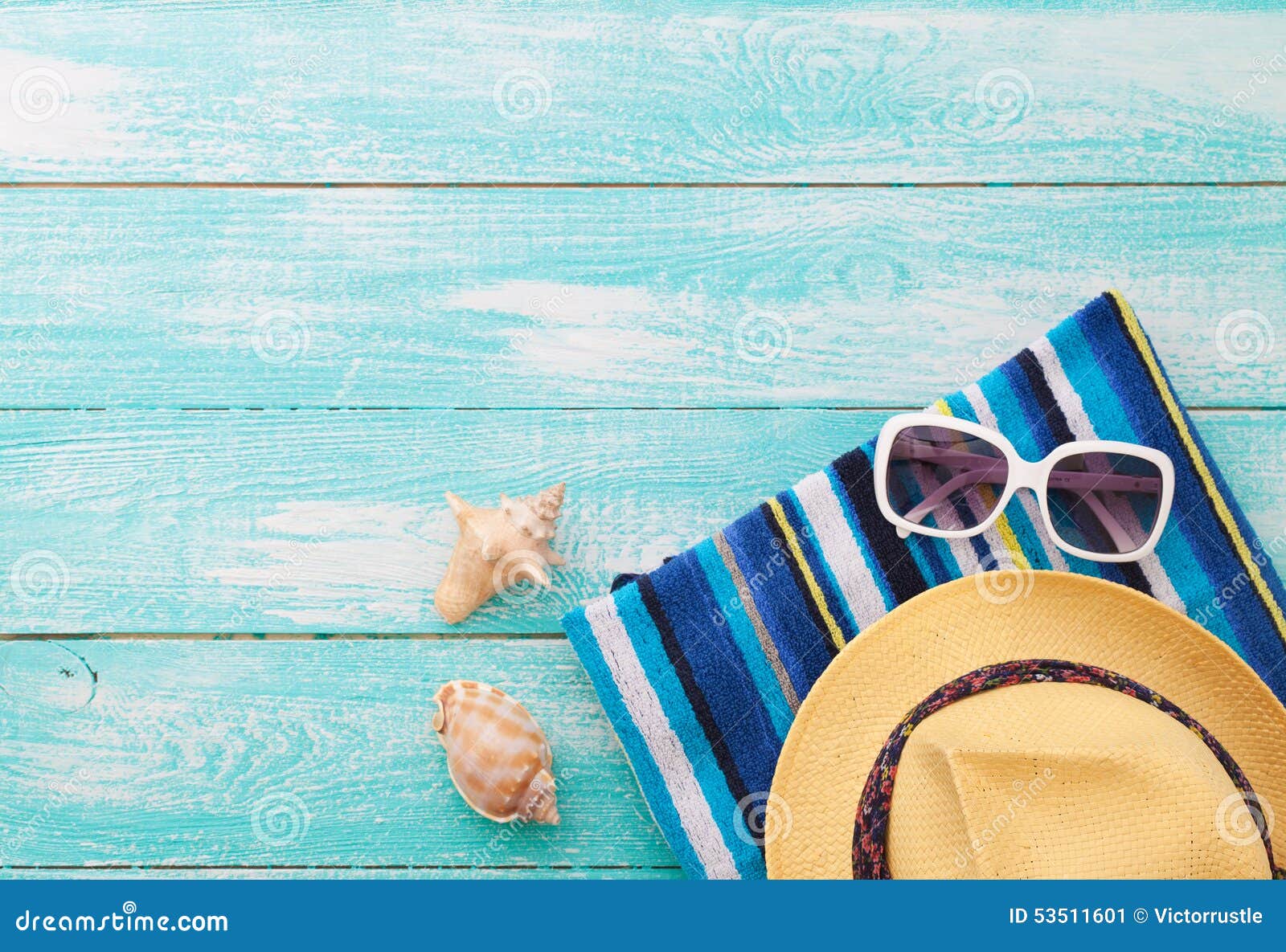 Summer Holidays. Beachwear on Wooden Background Stock Image - Image of ...