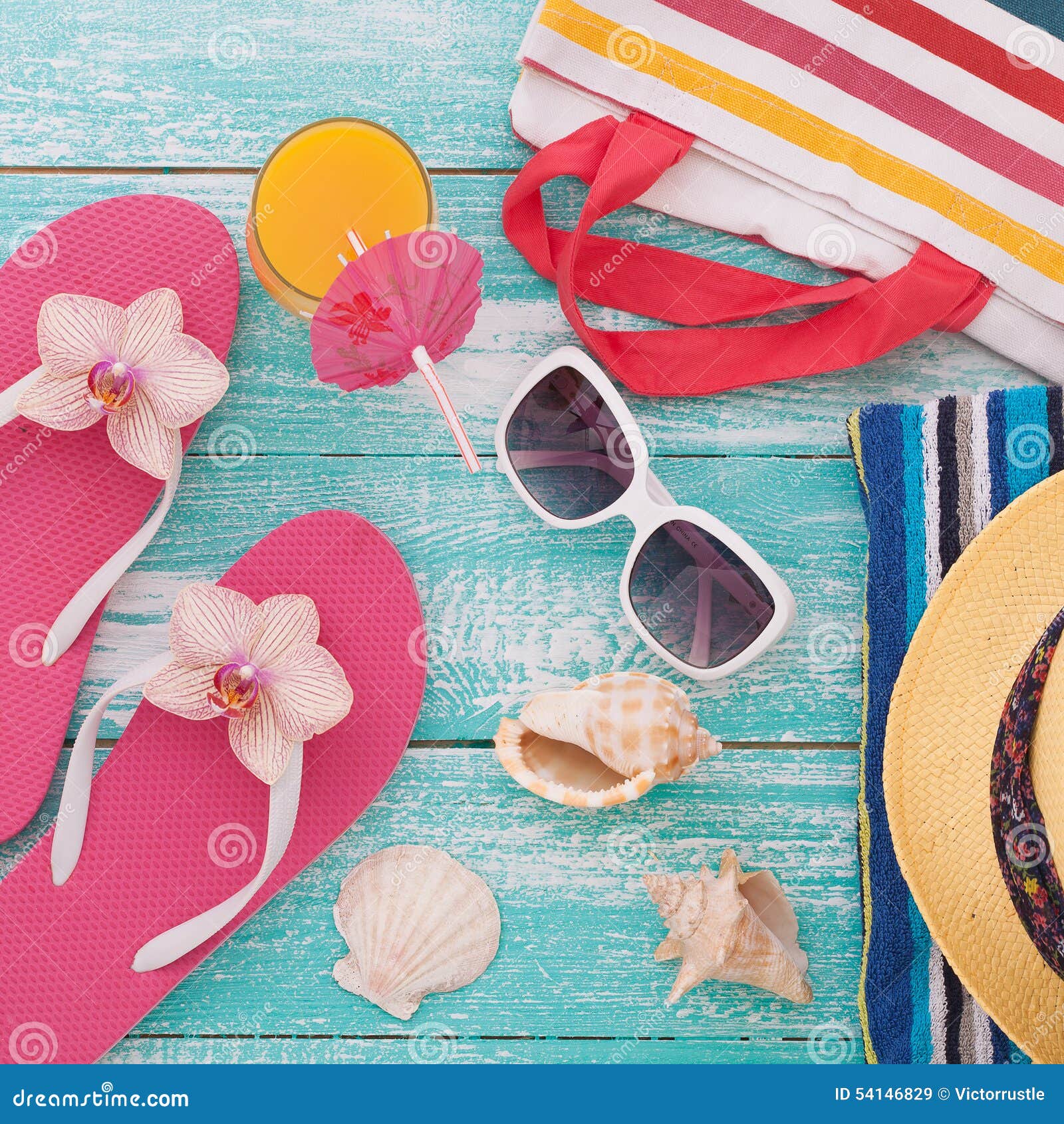 Summer Holidays. Beachwear on Wooden Background Stock Image - Image of ...