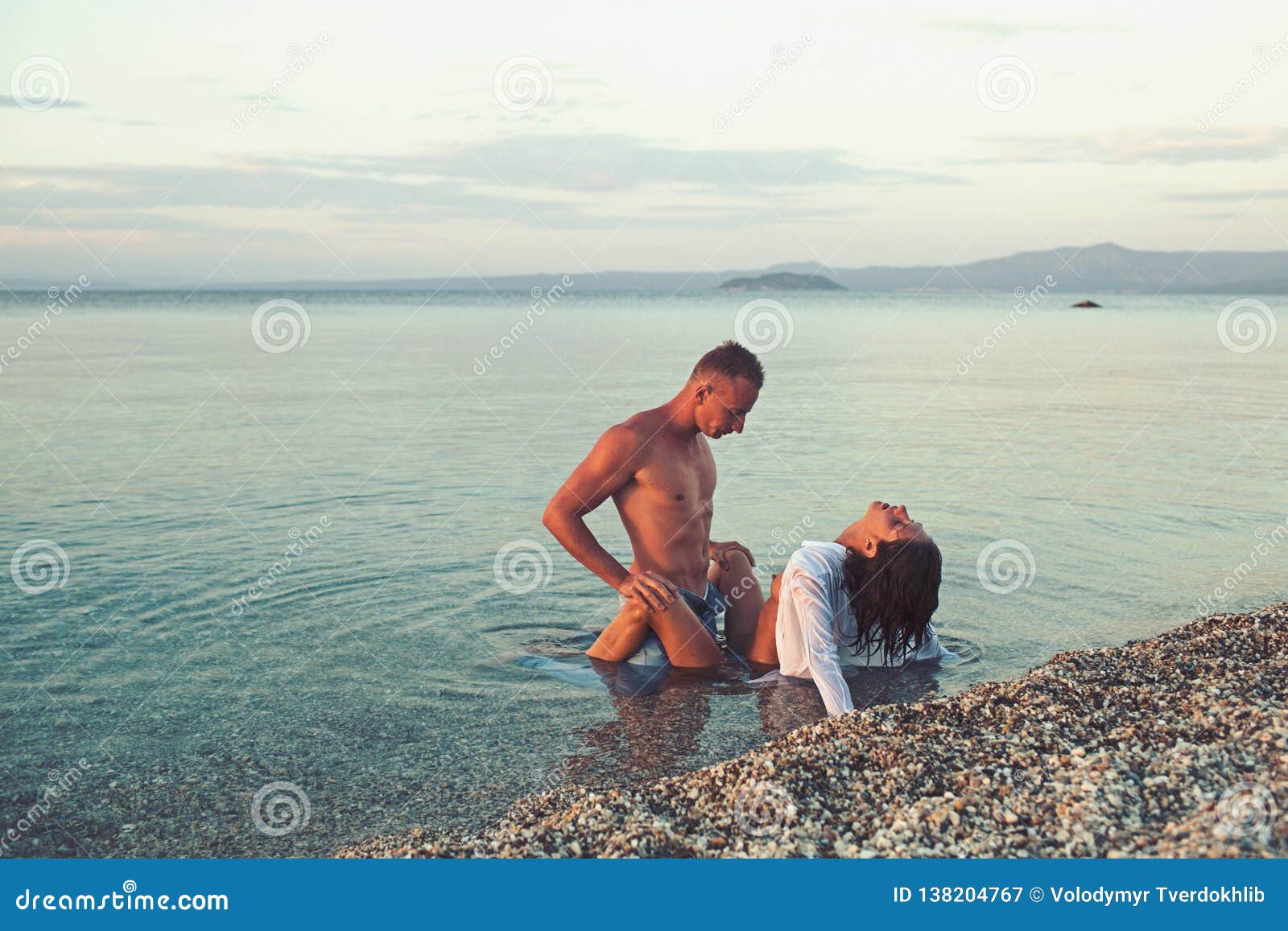 Nude beach couple