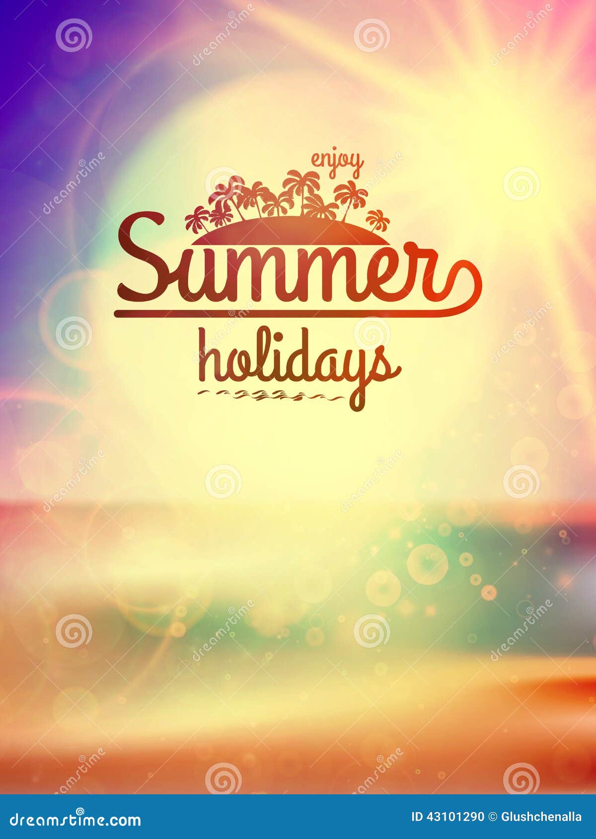 Summer Holidays Typography Background. Stock Vector - Illustration of