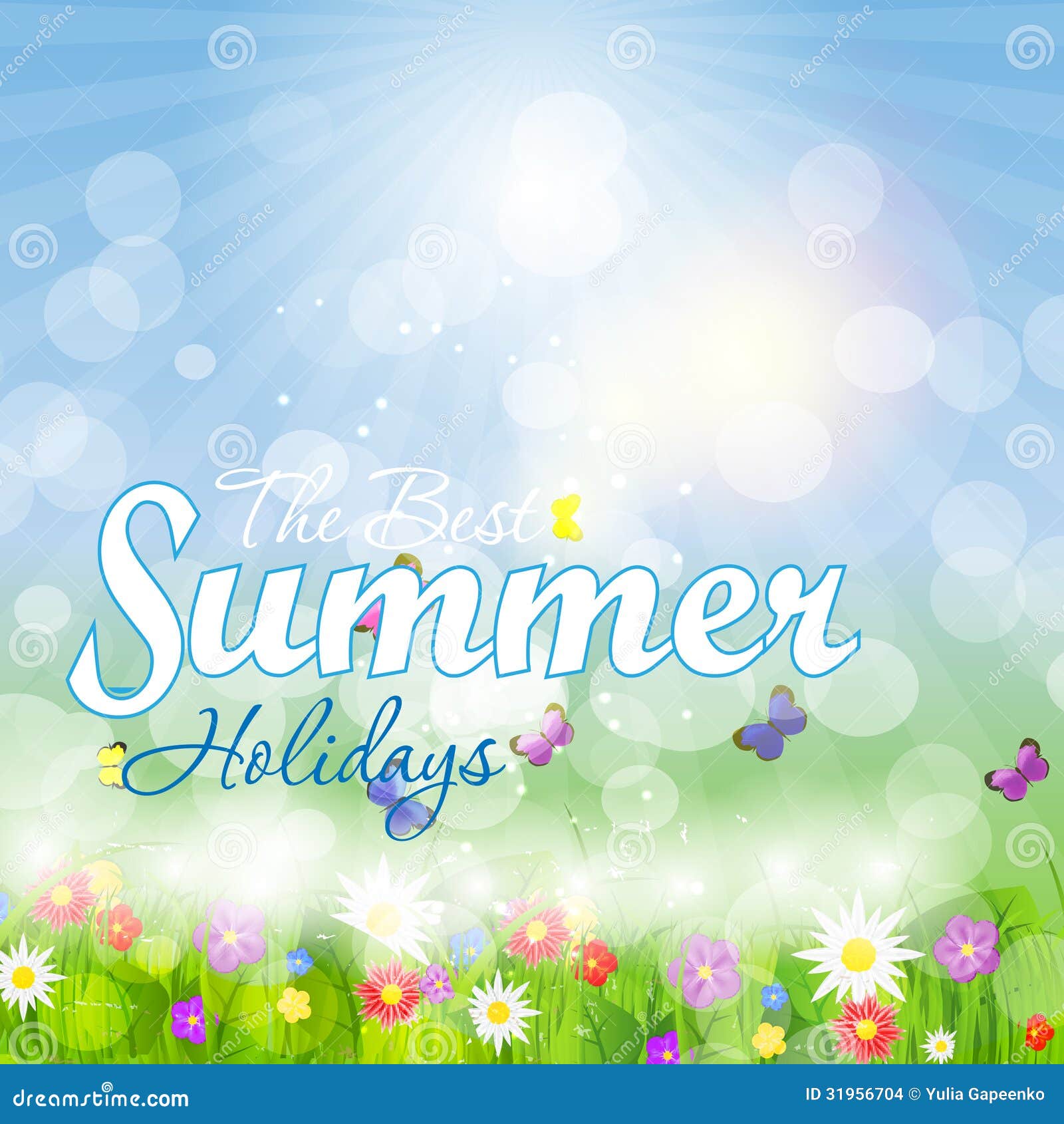 Summer Holidays Vector Background. Stock Vector - Illustration of dream ...