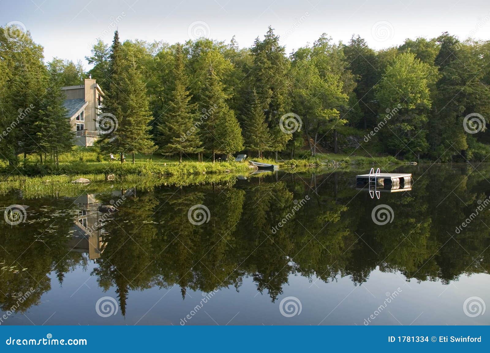 Summer house on the lake stock photo. Image of platform 1781334