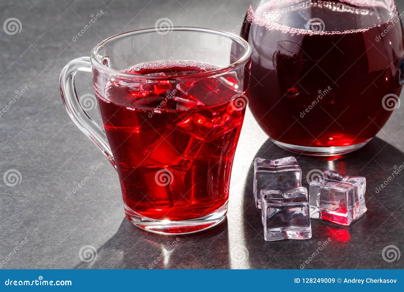 Summer Iced Drink Cranberry Tea or Juice with Ice Stock Image Image