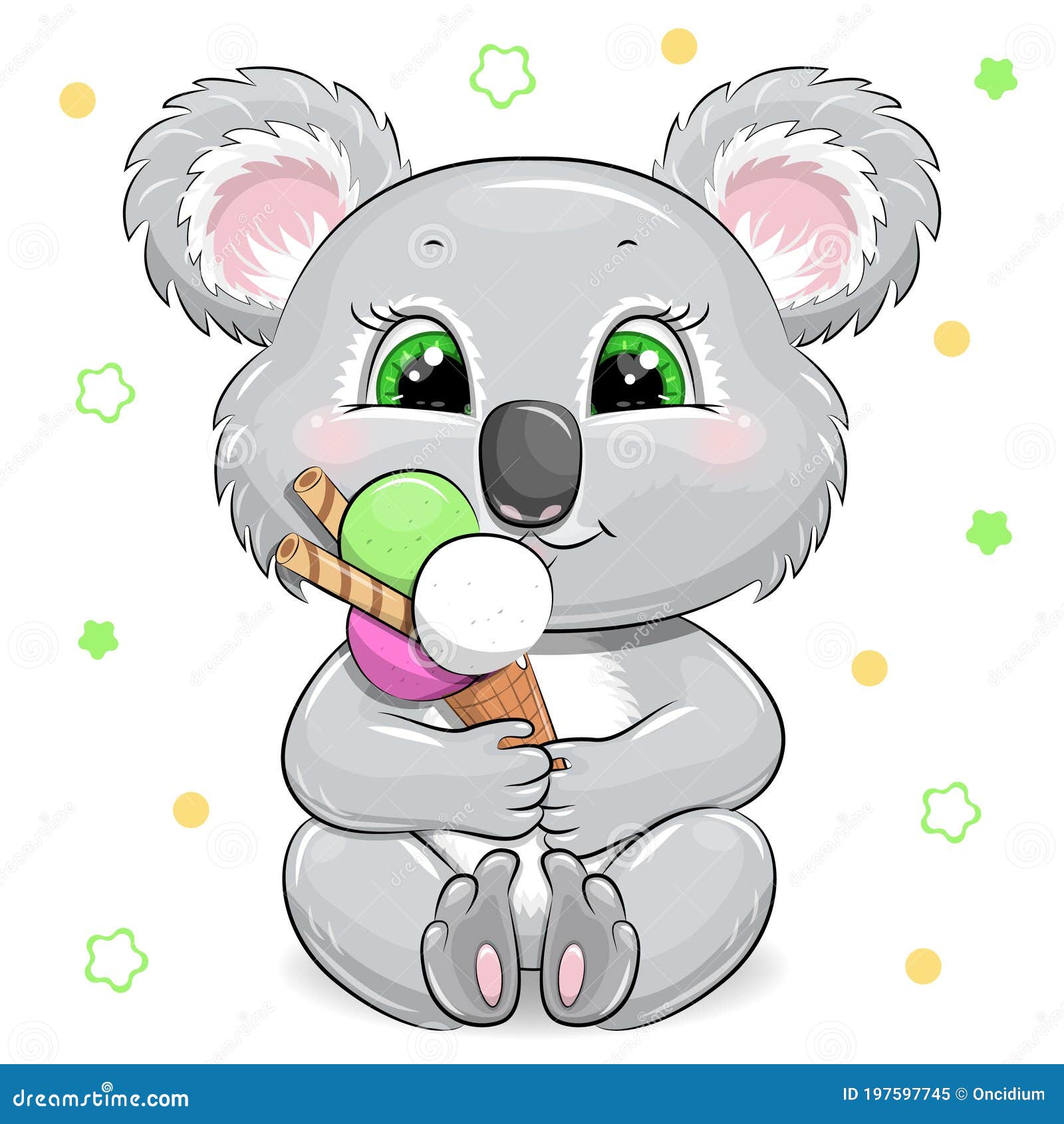 Cute Cartoon Baby Koala with Sweet Ice Cream. Stock Illustration - Illustration of adorable, mammal: 197597745 Cute Cartoon Baby Koala with Sweet Ice Cream. Stock Illustration - Illustration of adorable, mammal: 197597745