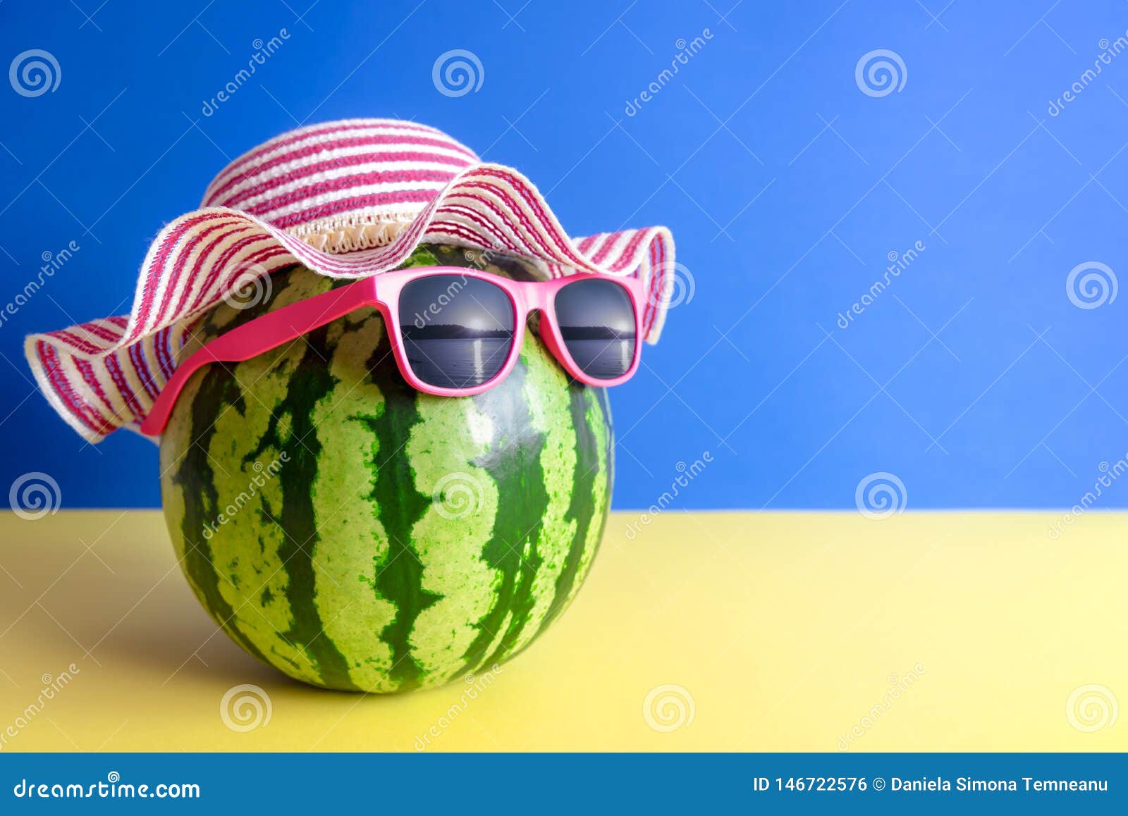 Summer Image of Watermelon with Sunglasses Stock Photo - Image of