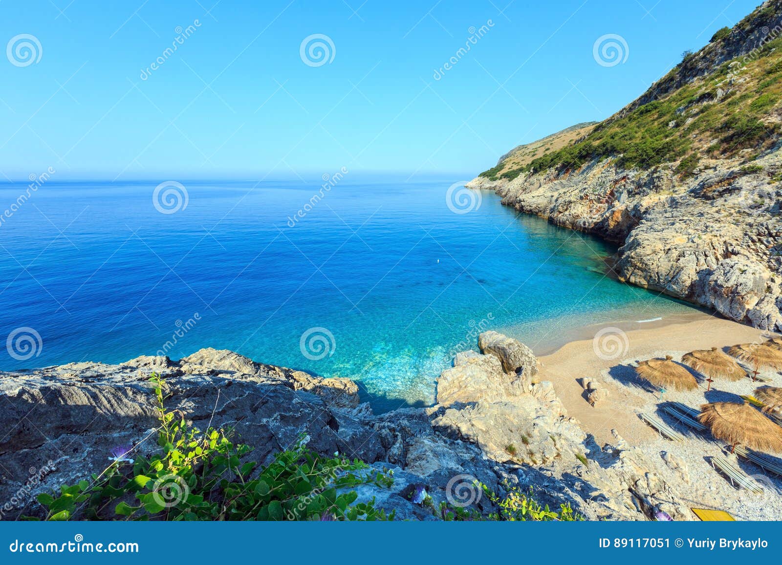 Foragt Sæson portugisisk Summer Ionian Sea Coast, Albania. Stock Image - Image of blue, relax:  89117051