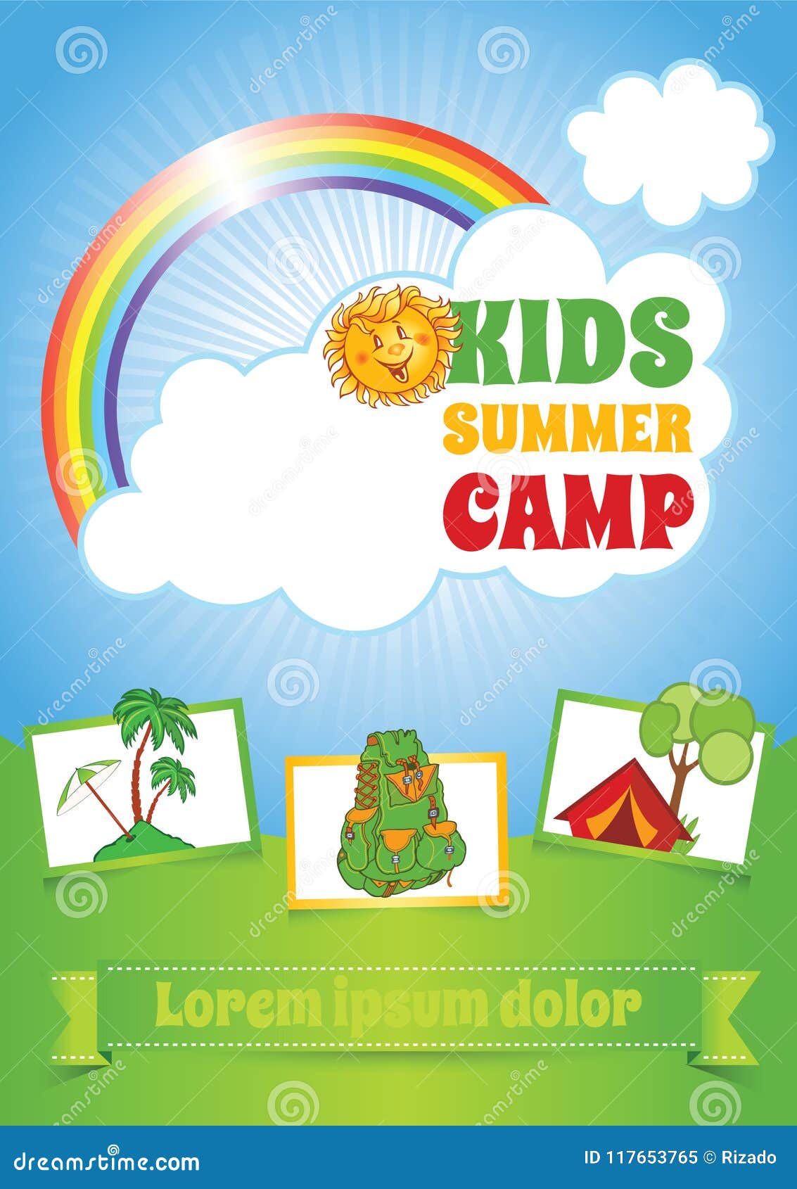 Summer Kid Camp Template, Flyer Layout Stock Vector - Illustration of  frame, kindergarten: 117653765