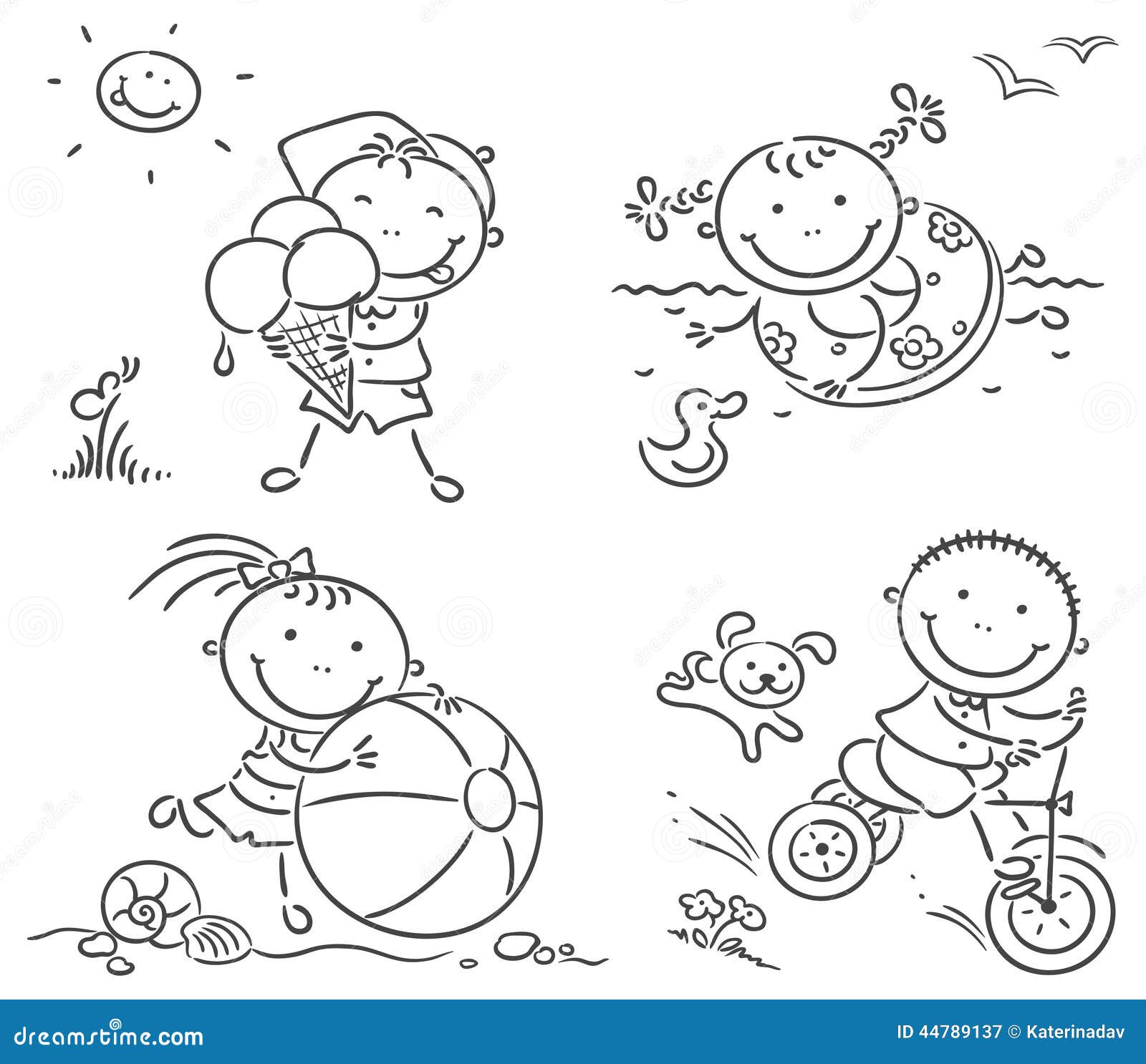 summer clip art free black and white - photo #49