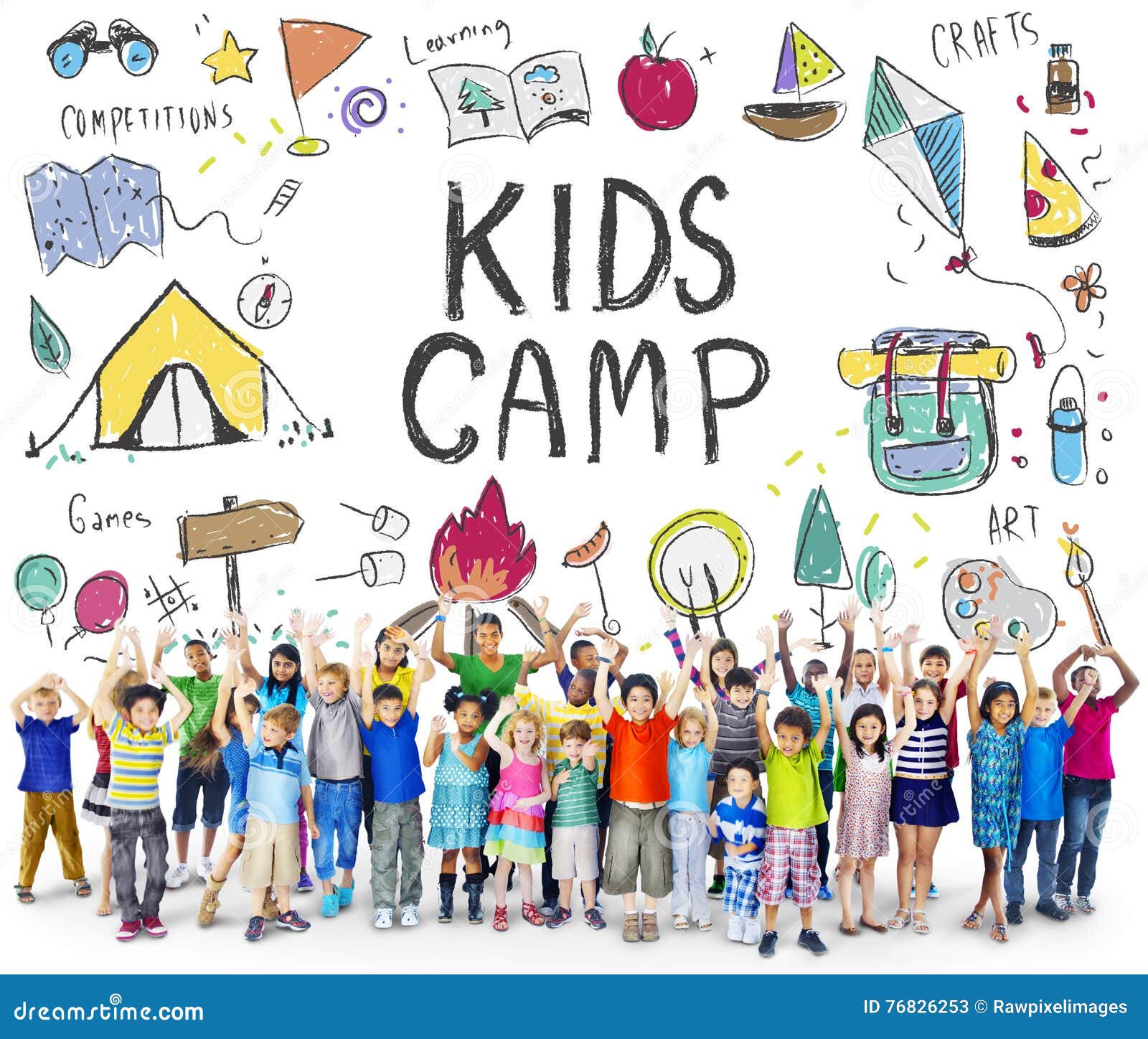 summer kids camp adventure explore concept