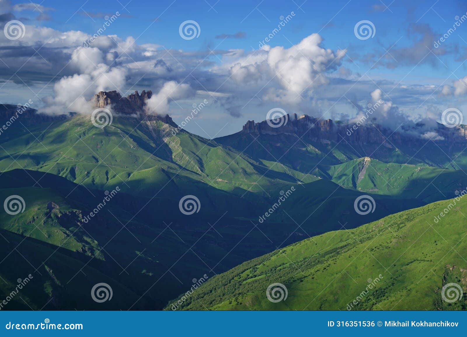 summer landscape in caucasus mountains