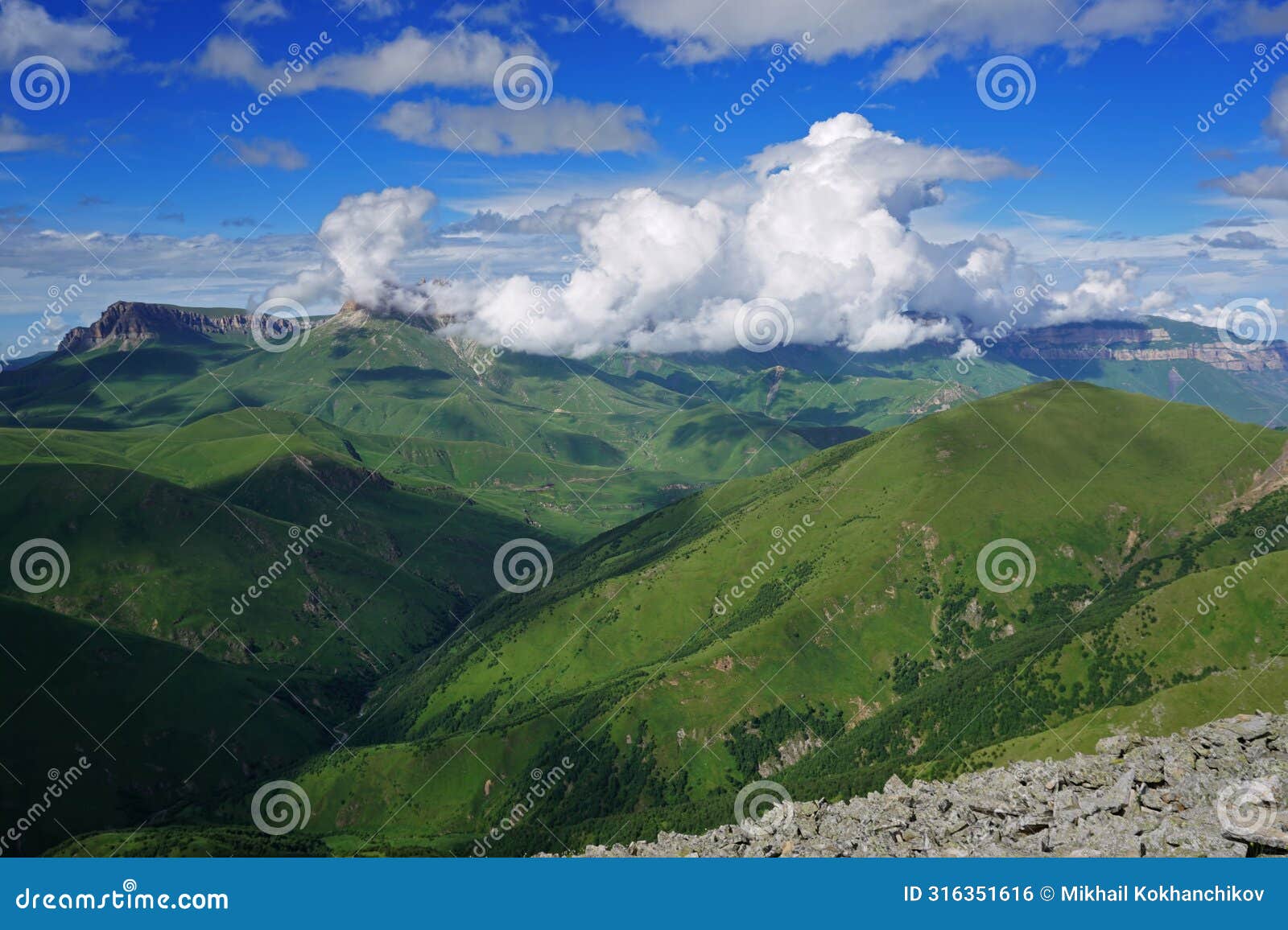 summer landscape in caucasus mountains