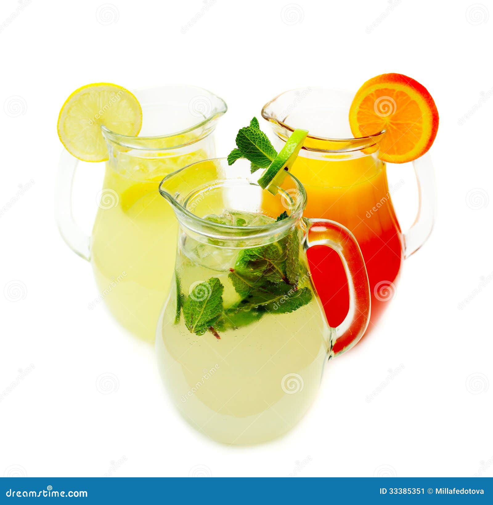 Summer Lemonade drink - with lemon, orange, lime and mint leaves