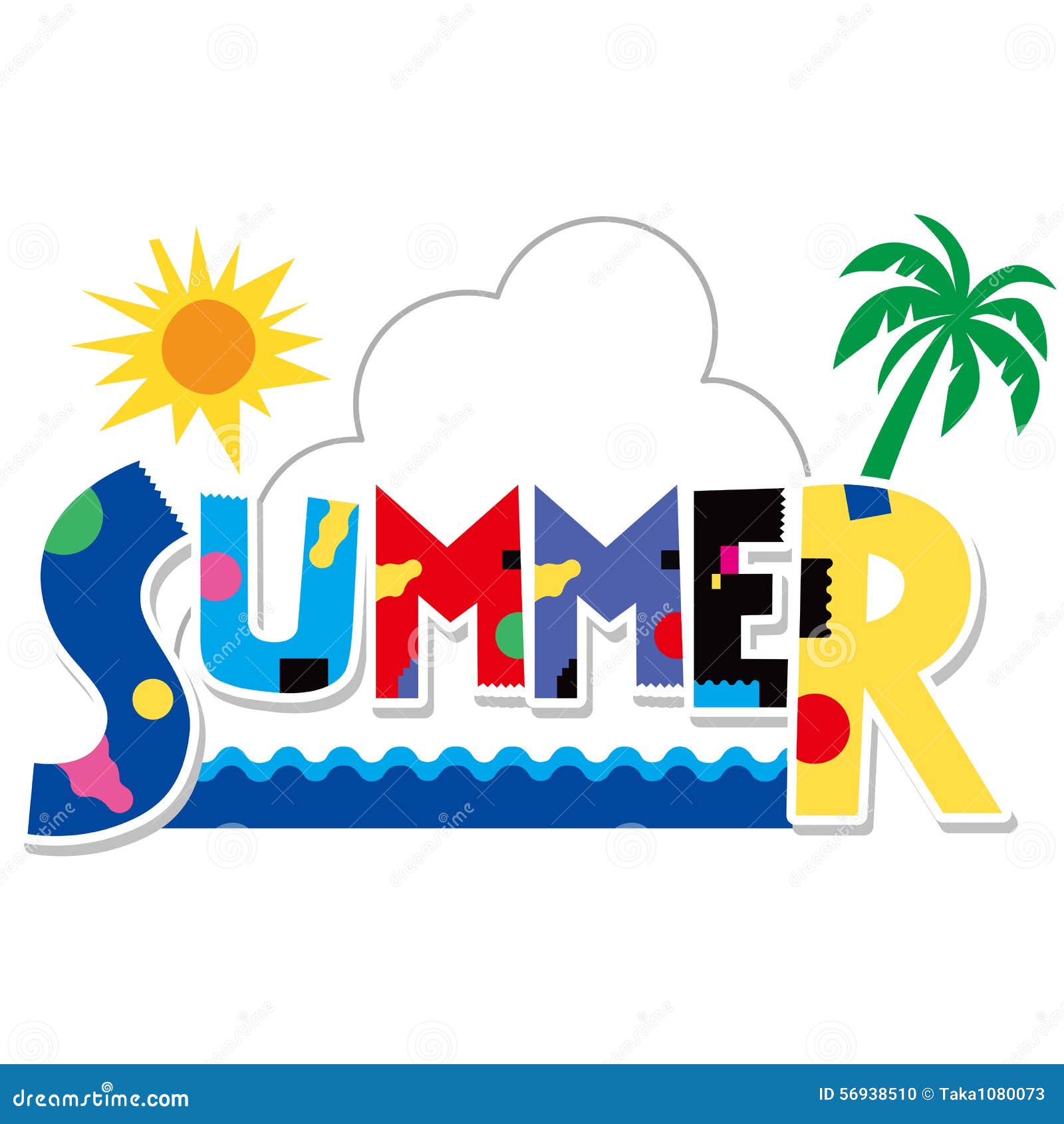 Summer letter title stock vector. Illustration of summer - 56938510