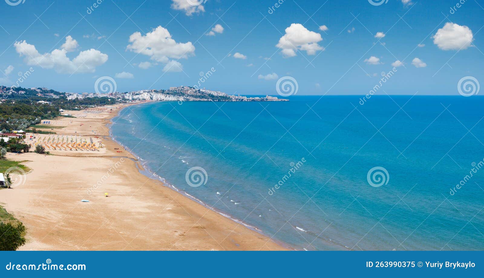 Summer Lido Di Portonuovo Adriatic Sea Beach View Vieste, Gargano ...