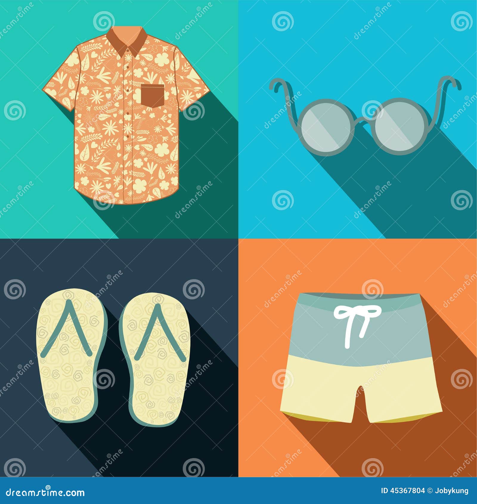 Summer Men Clothing and Accessories Stock Illustration - Illustration of  flat, shirt: 45367804