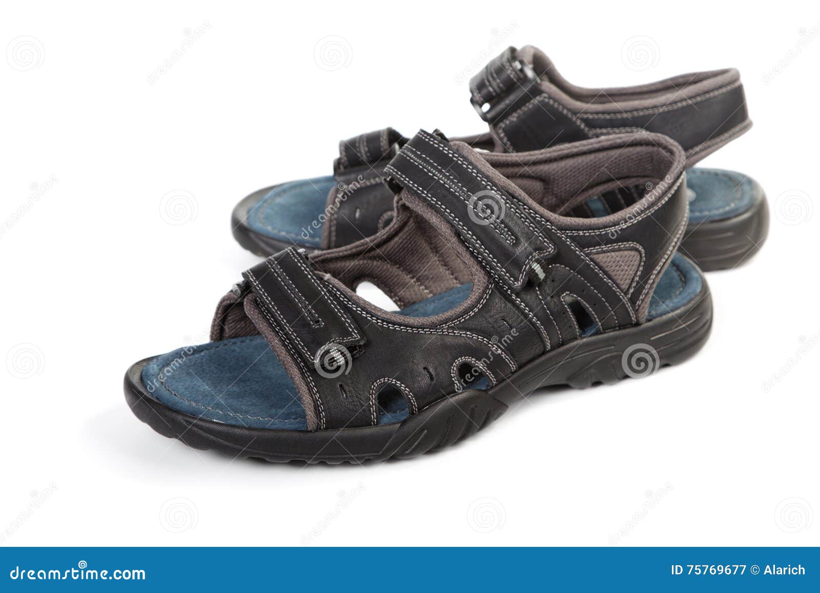 Summer Men S Sandals Isolated on White Stock Image - Image of isolated ...