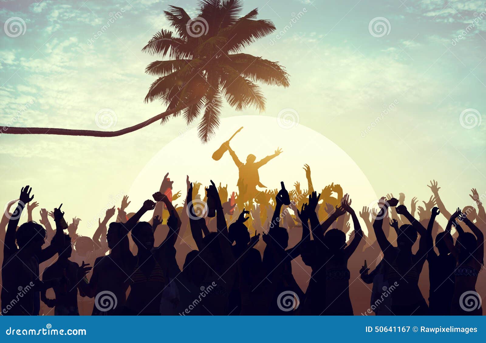 summer music festival beach party performer excitement concept