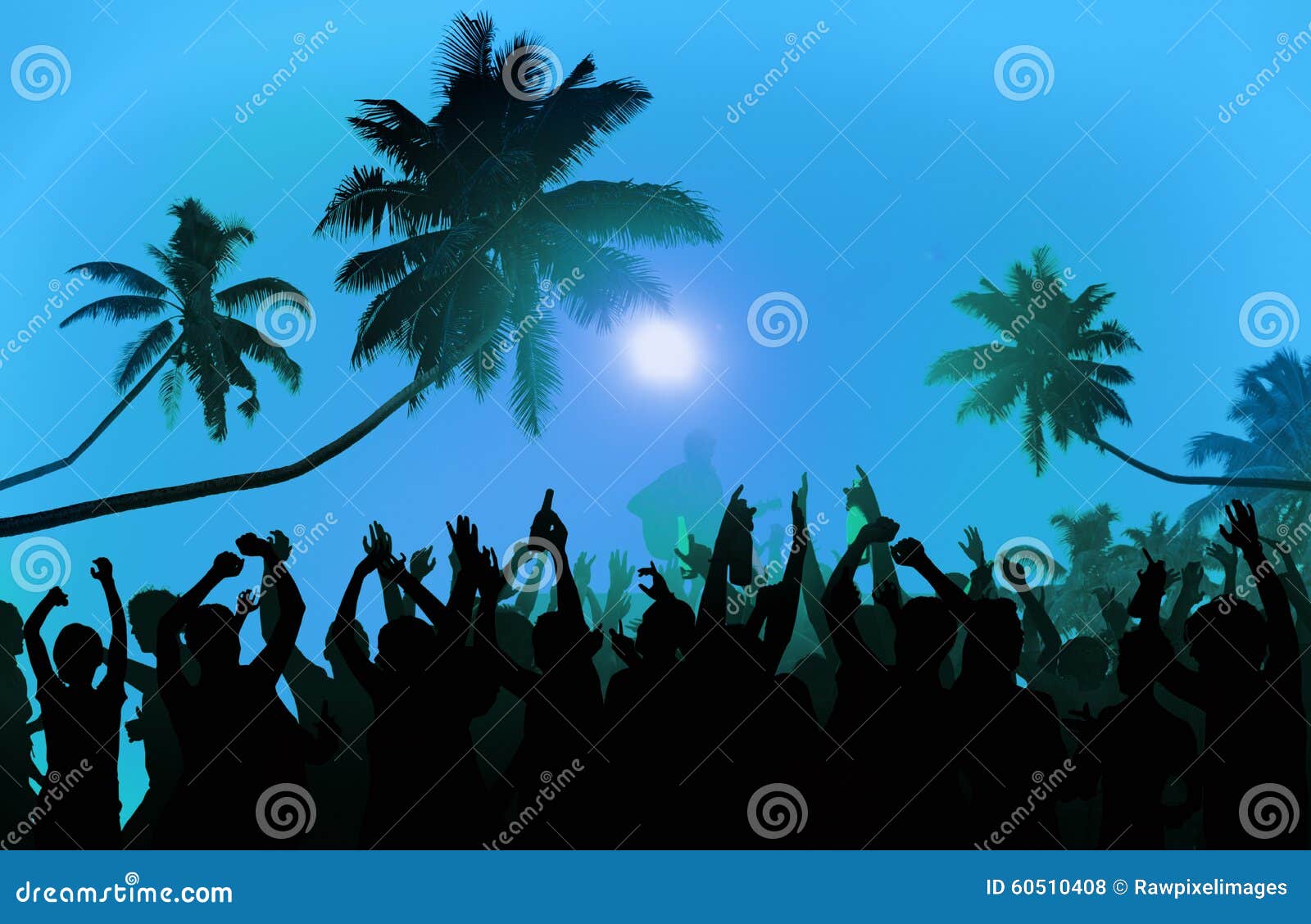 summer music festival beach party performer excitement concept