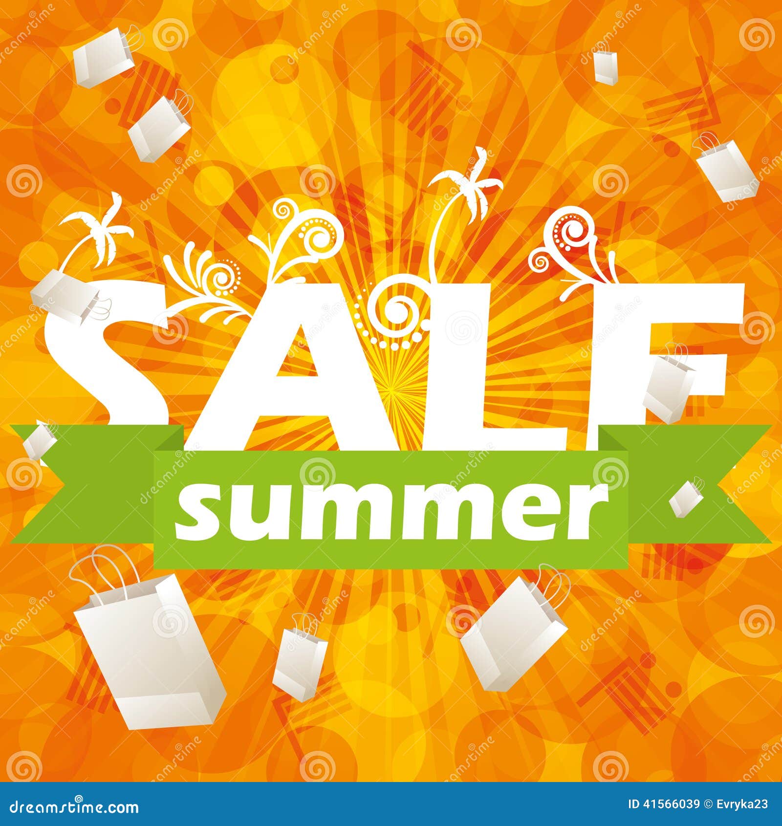 Summer Orange Sale Design Template Stock Vector Illustration of shopper, fashion 41566039