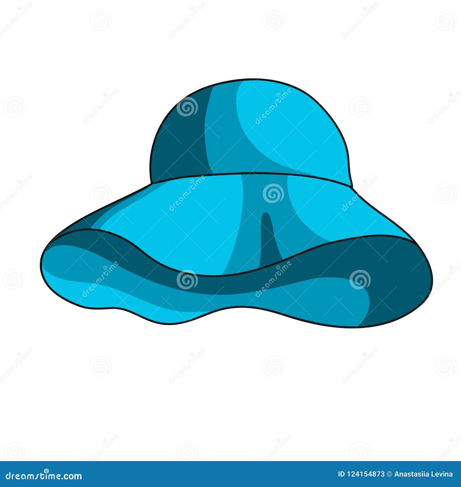 Summer panama hat icon stock vector. Illustration of pictogram - 124154873