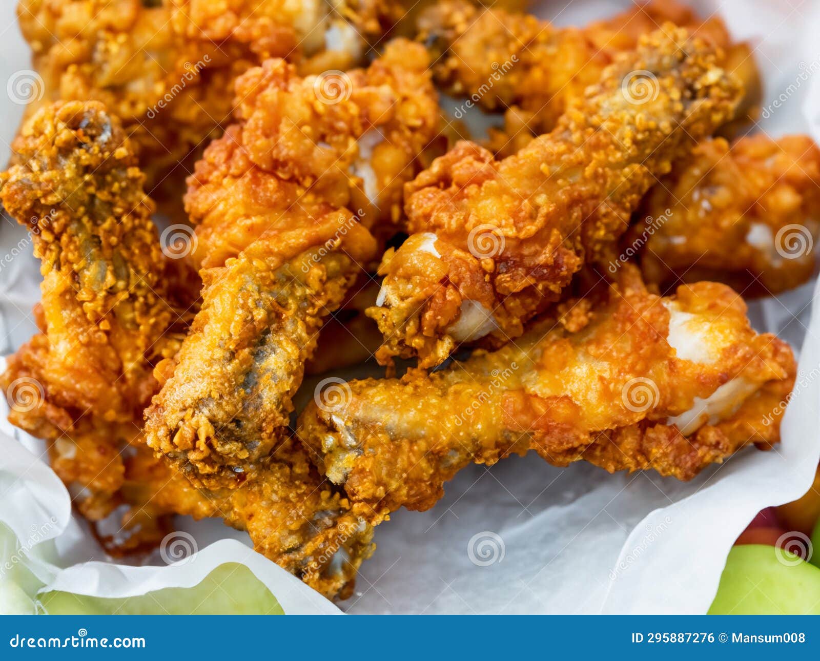 Summer Picnic Crispy Hot Wings Drumstick Fried Chicken Stock Photo