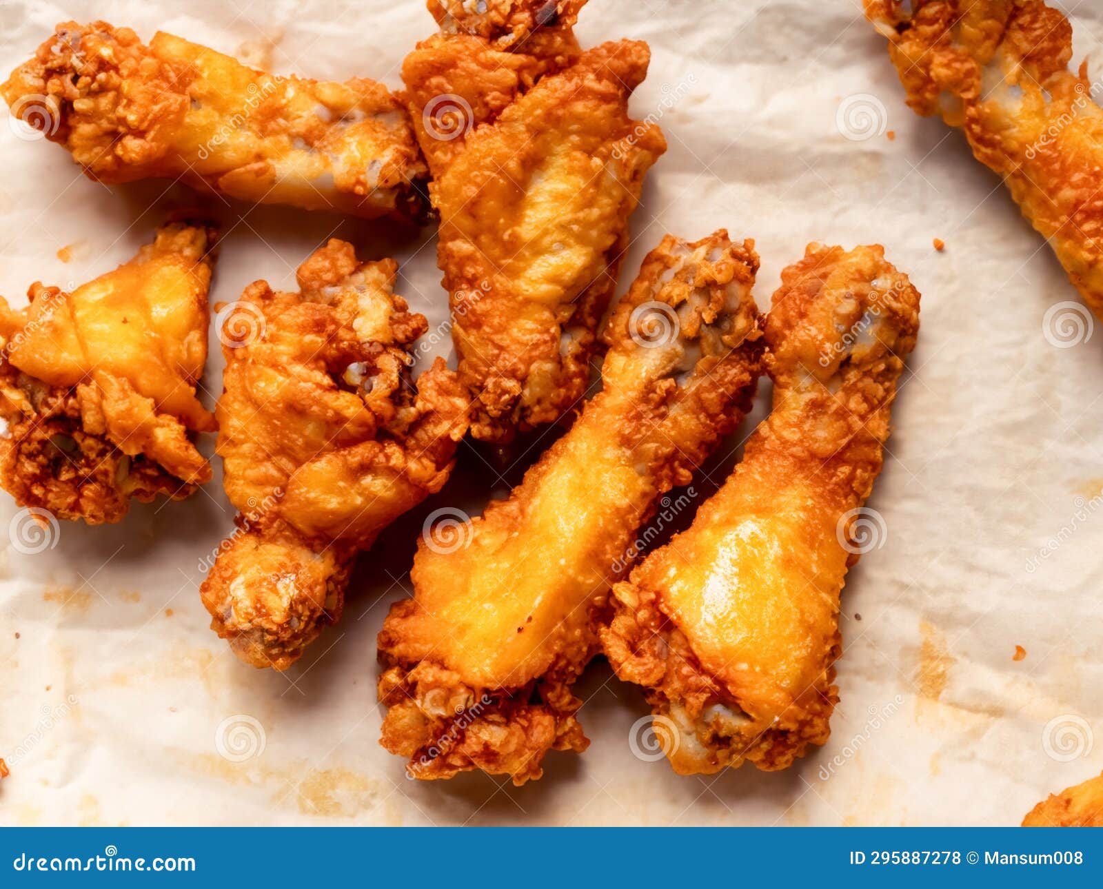 Summer Picnic Crispy Hot Wings Drumstick Fried Chicken Stock Photo