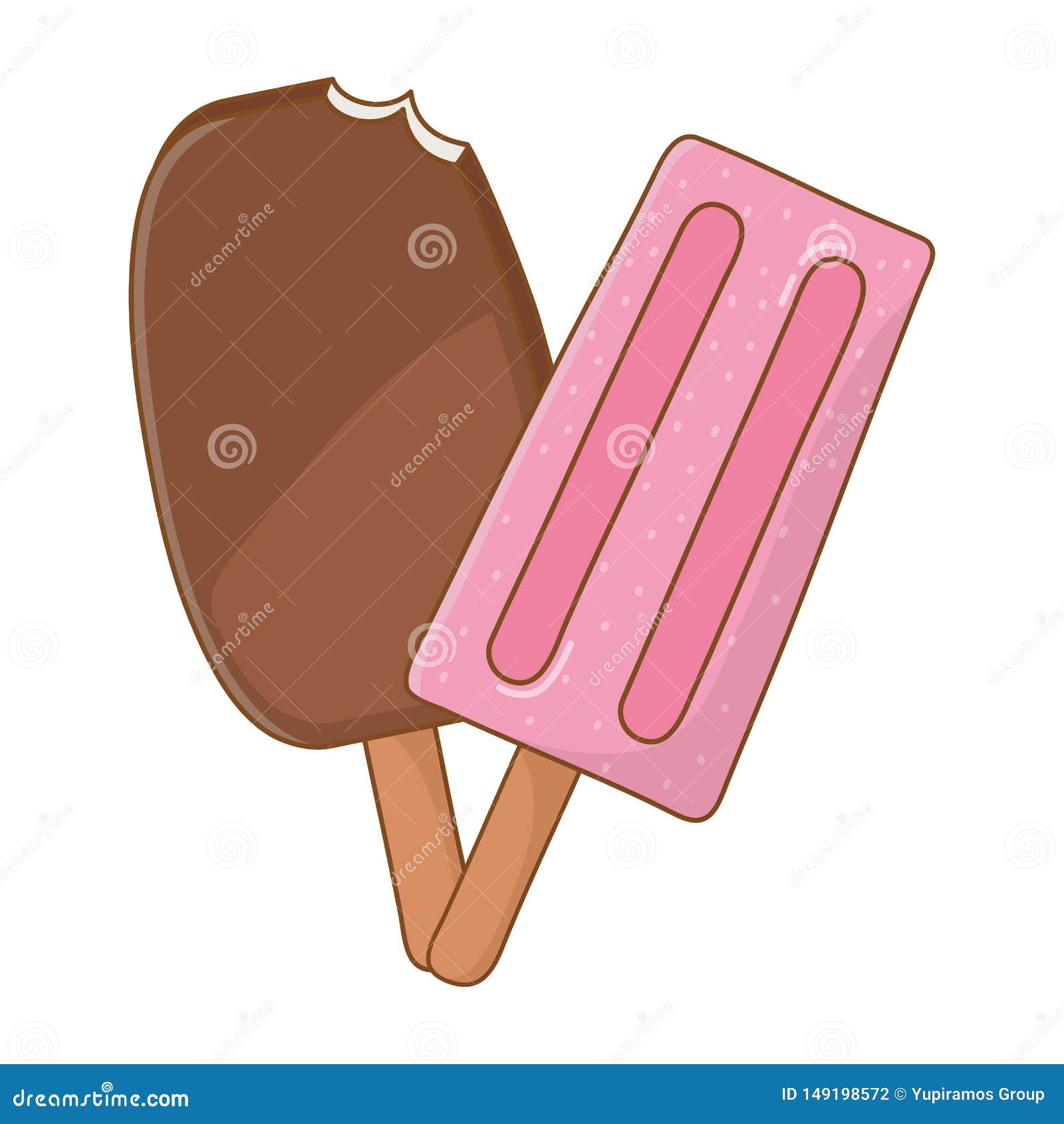 Summer Popsicle and Ice Cream Cartoon Stock Vector - Illustration of fruit,  homemade: 149198572