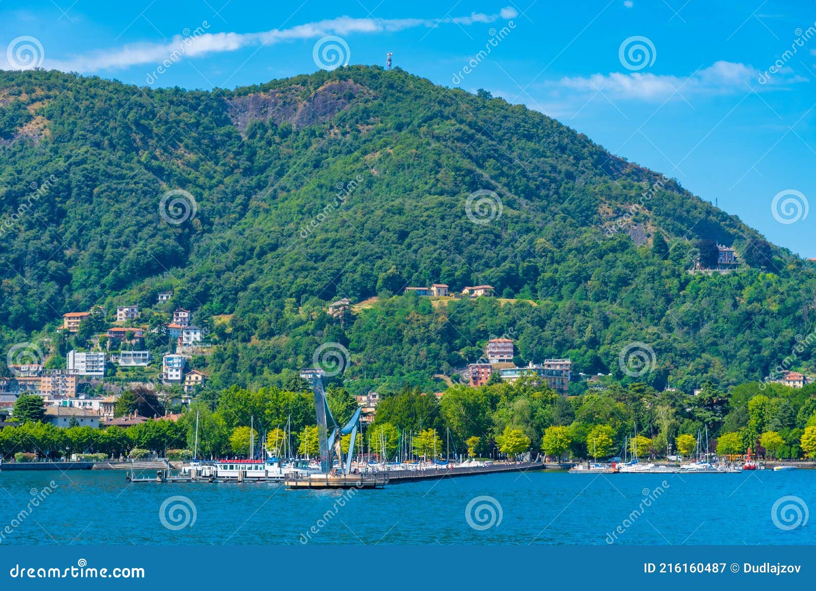 Summer Residences Alongside Lake Como in Italy Stock Image Image of