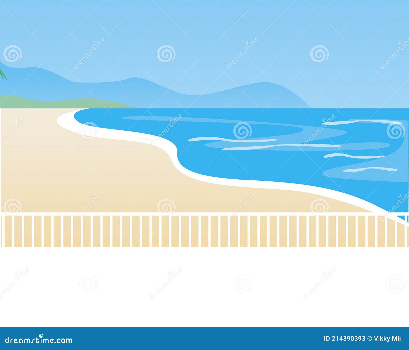 Summer Resort As a Template for Copy Space, Flat Vector Stock ...