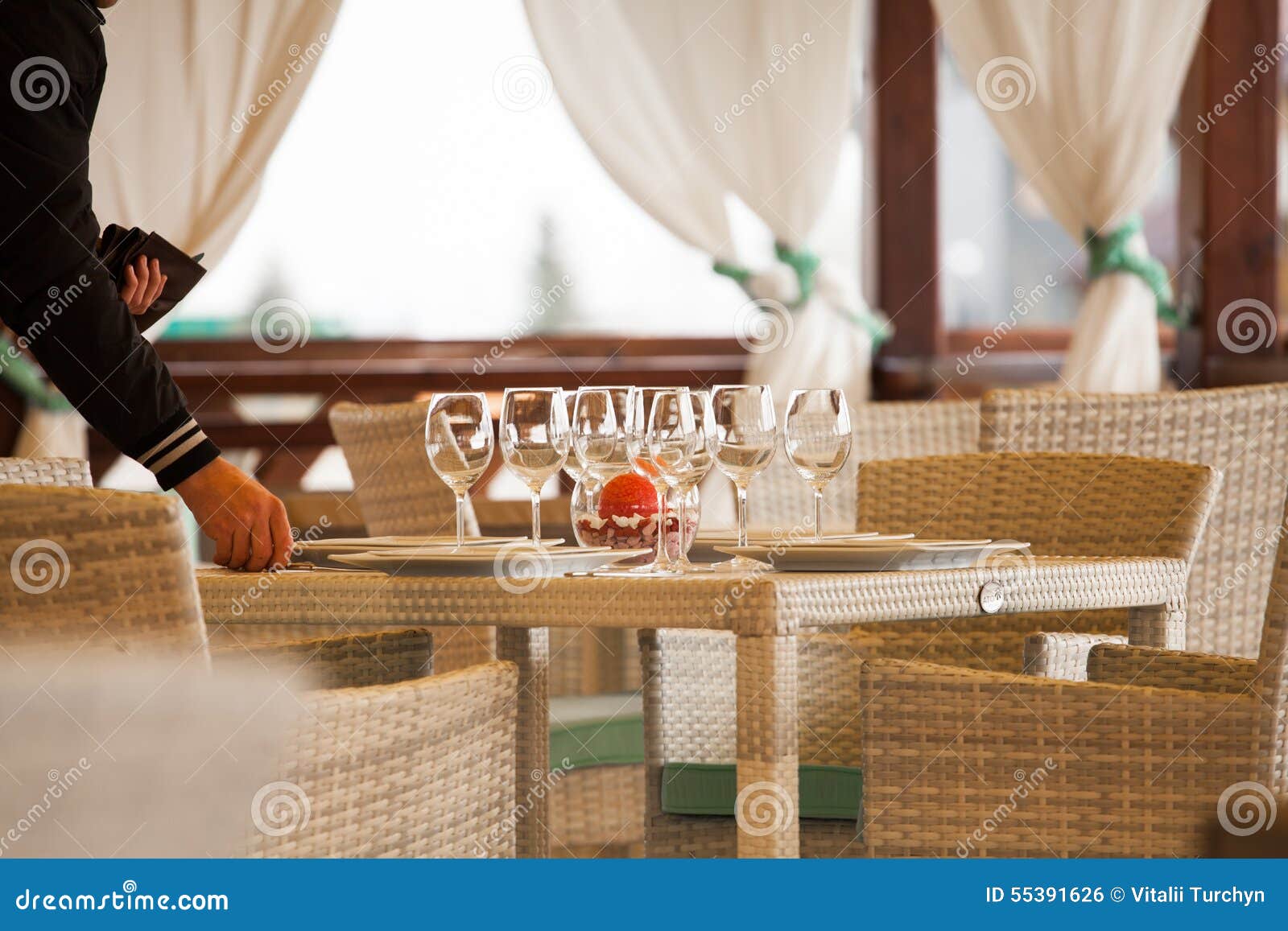 Summer restaurant terrace stock photo. Image of catering 55391626