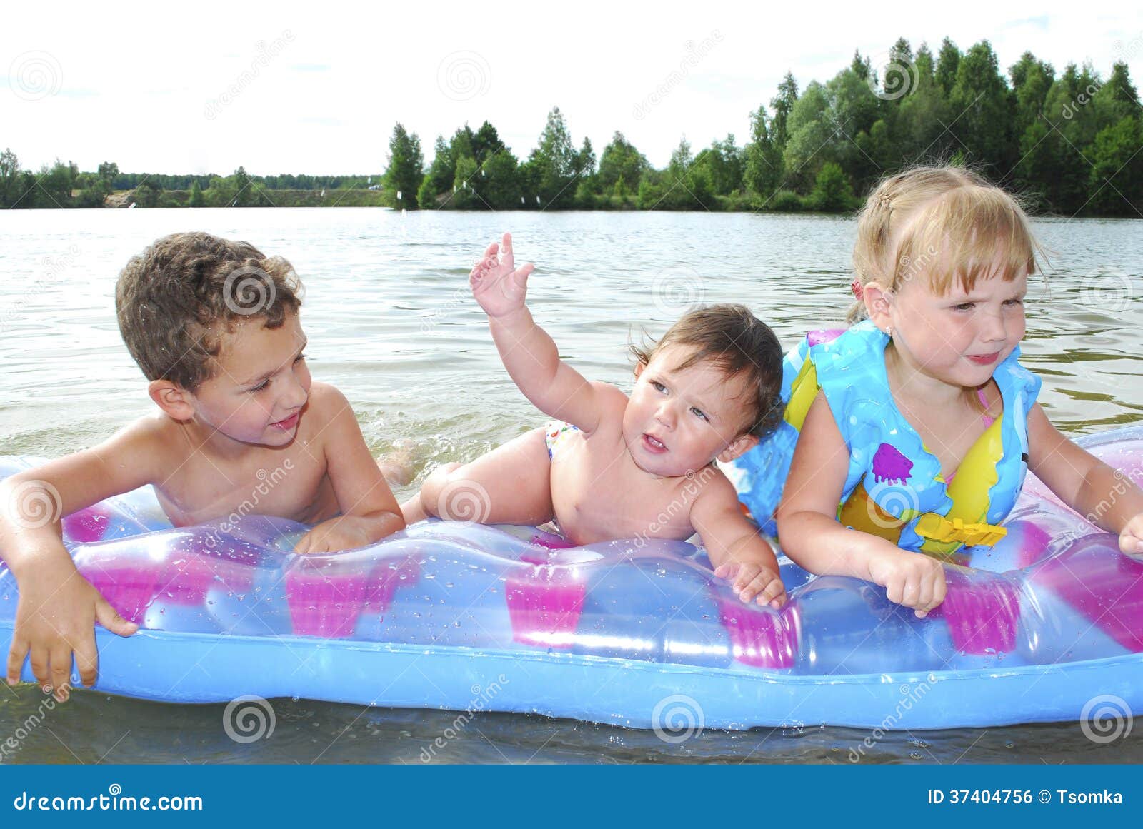 air mattress on the river