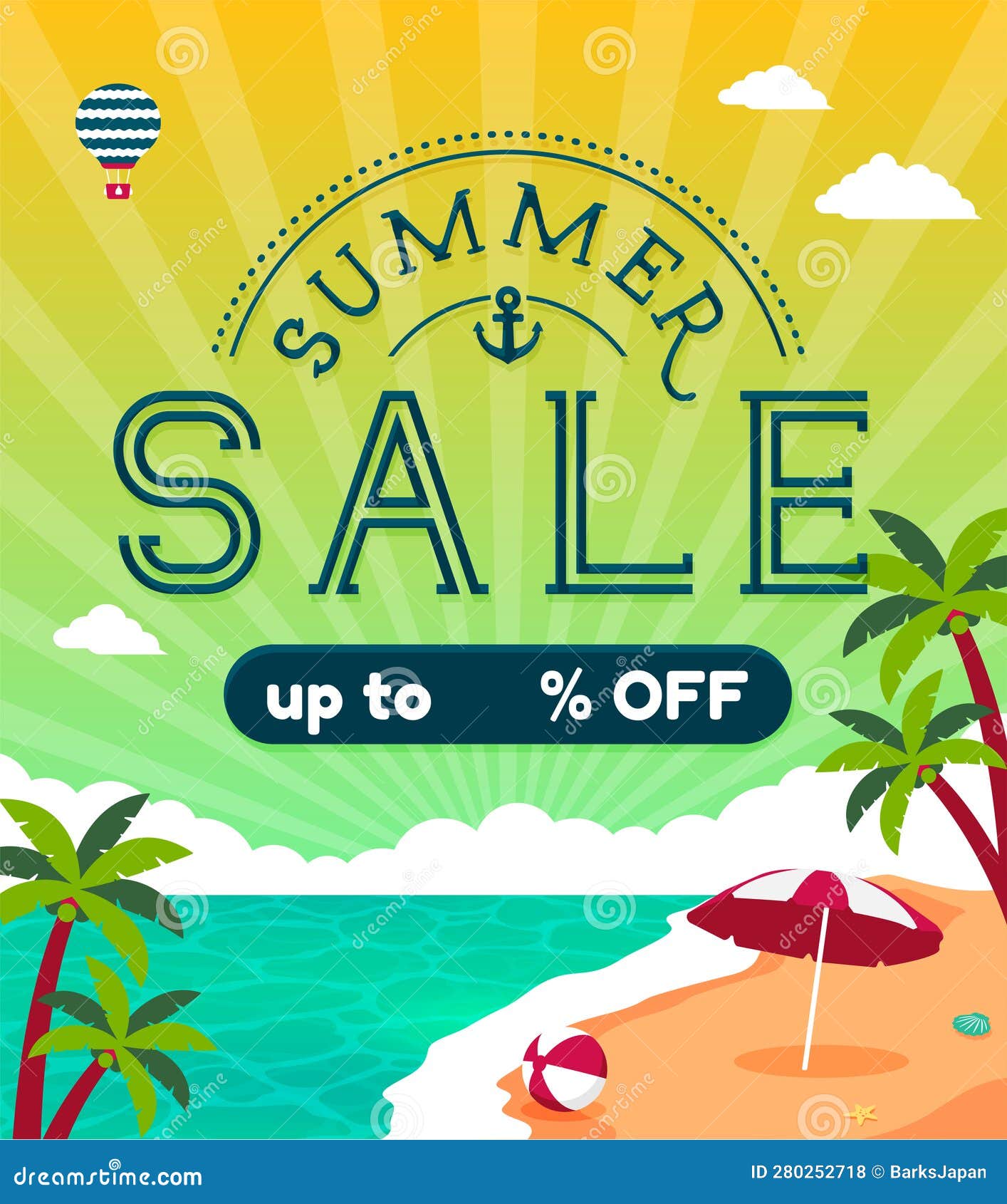 Summer Sale Vector Banner Illustration Stock Vector Illustration of