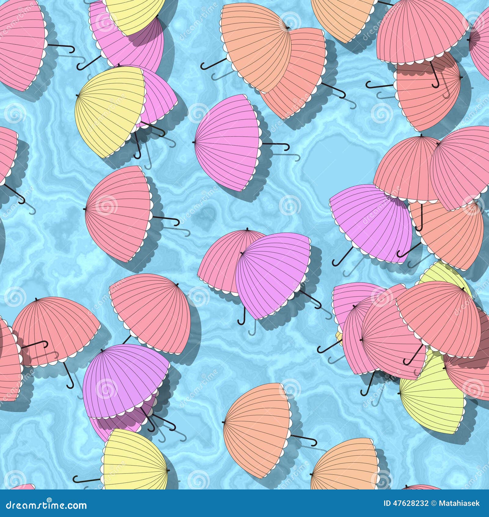 Summer Seamless Pattern with Parasol Stock Illustration - Illustration