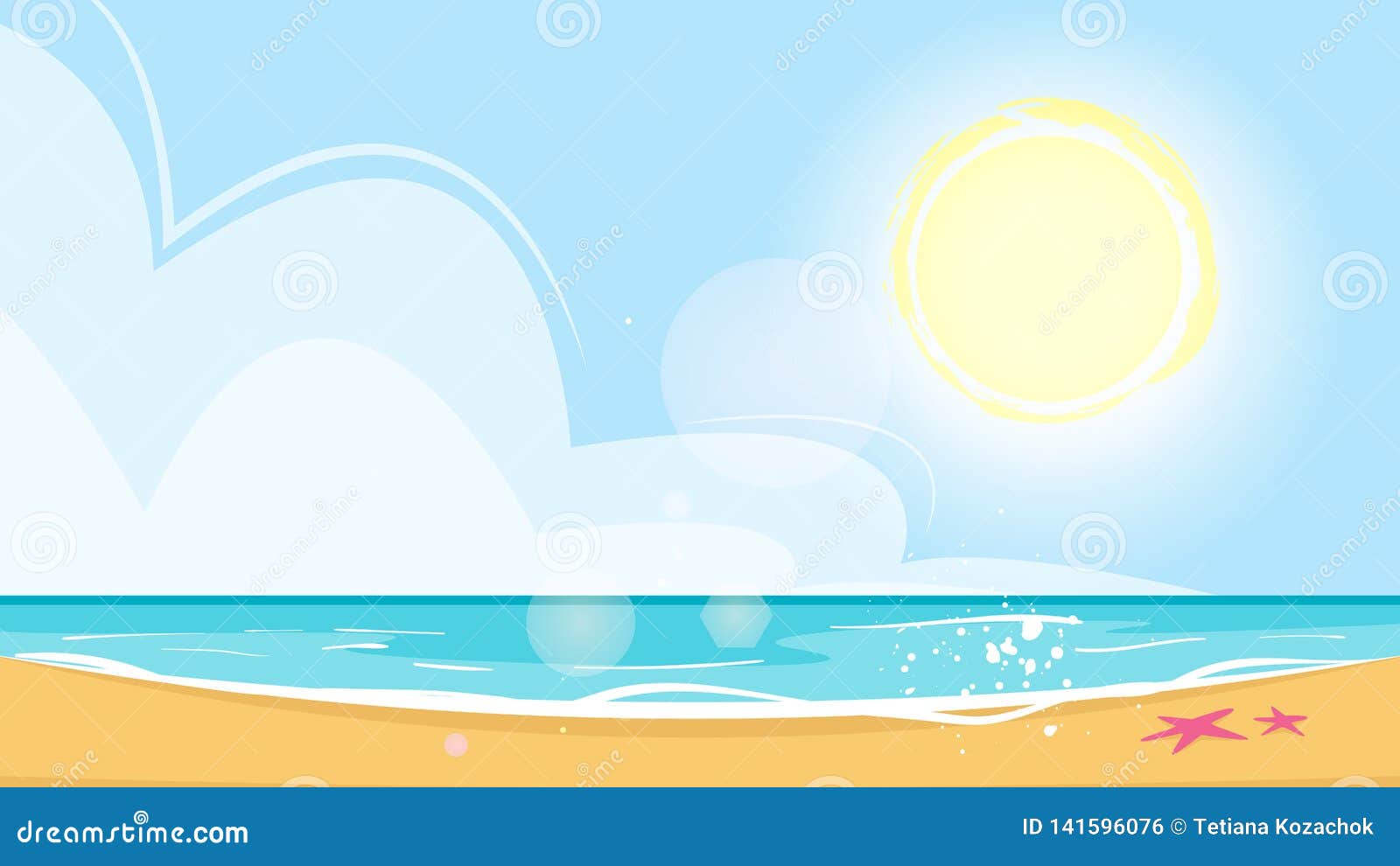 Summer season background stock vector. Illustration of sand - 141596076