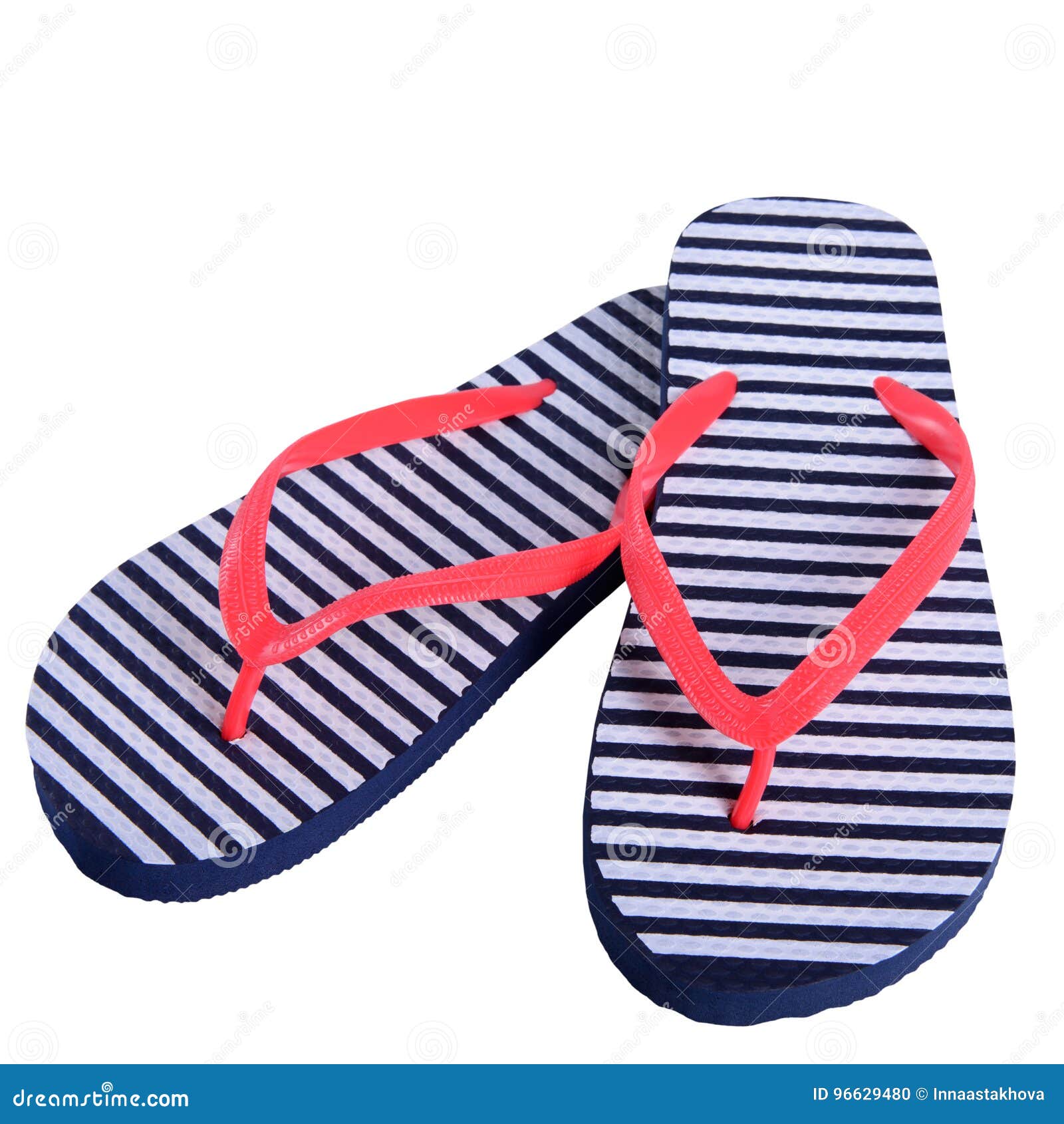 Summer Shoes Rubber Flip Flops Isolated Stock Photo - Image of black ...