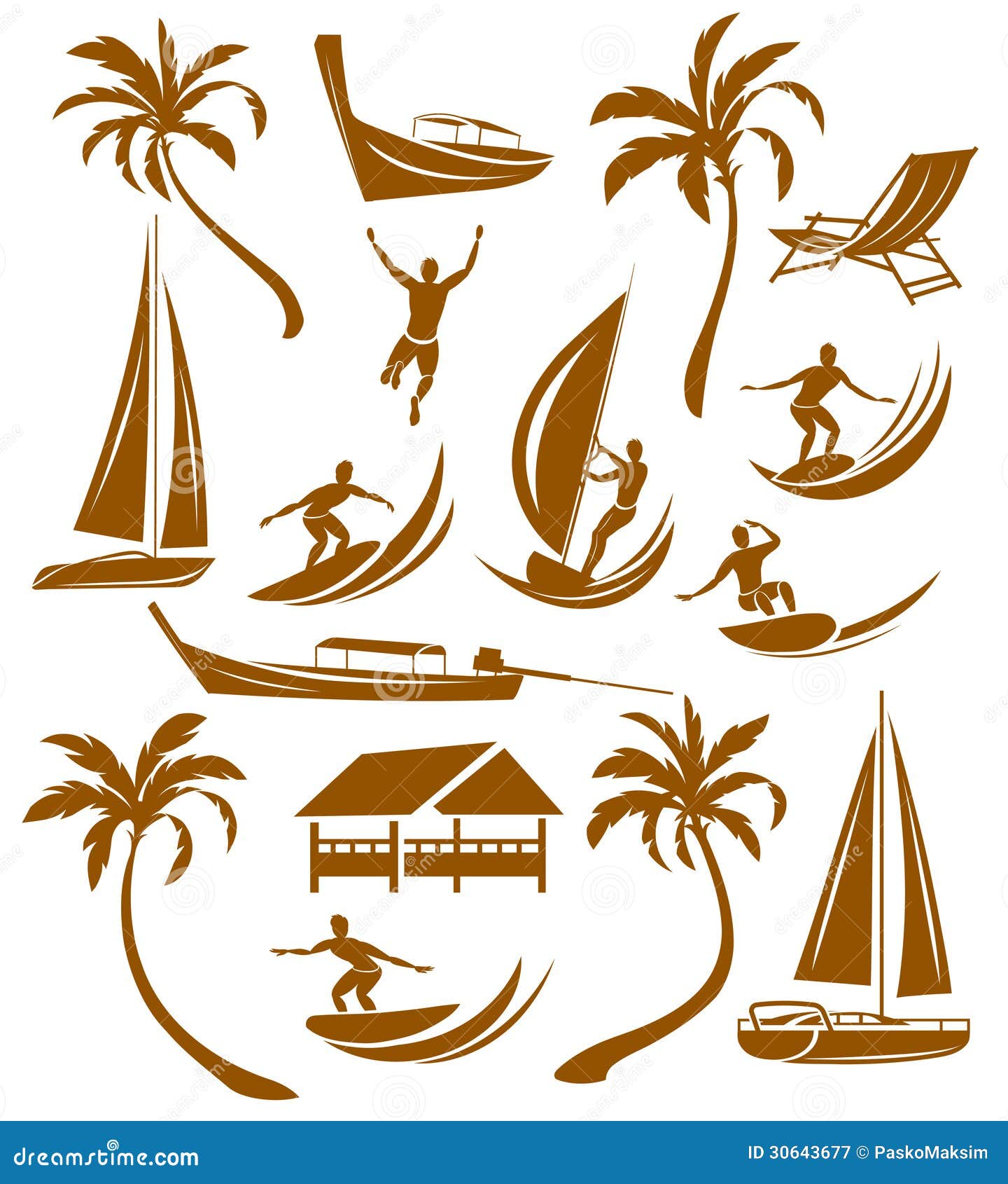 Summer Silhouettes Vector Illustration | CartoonDealer.com #104764028