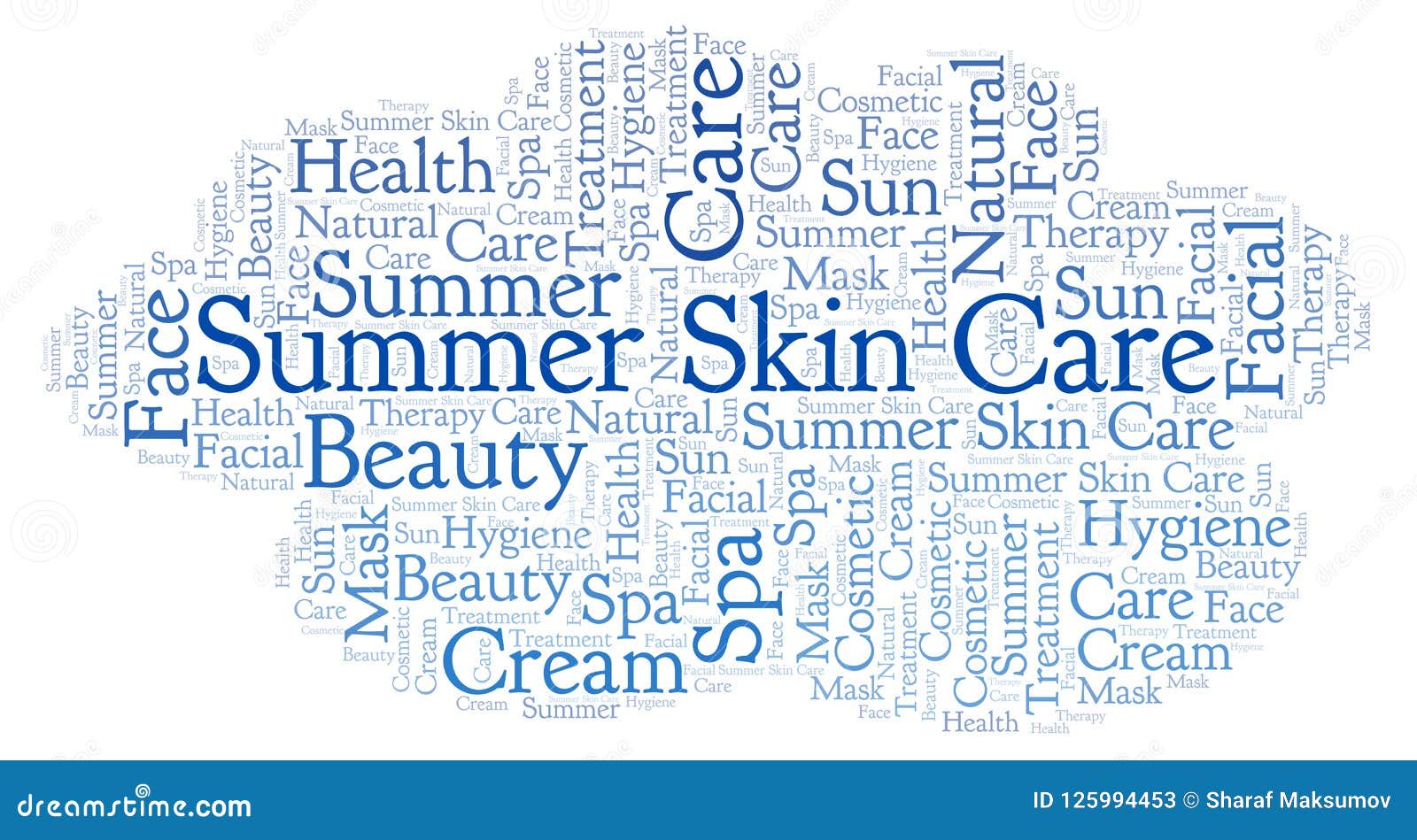 Summer Skin Care Word Cloud. Stock Illustration Illustration of