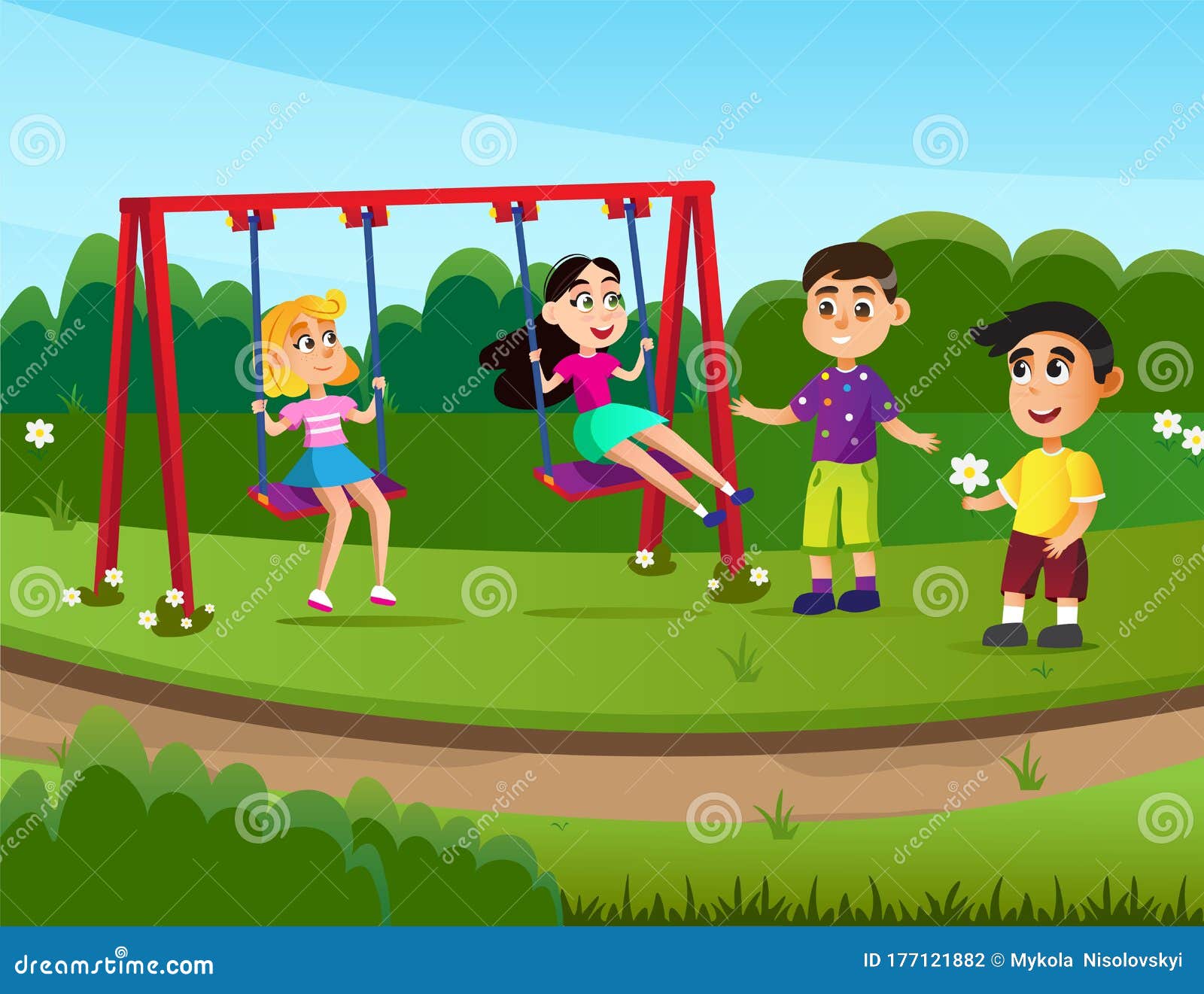 Summer Sports Camp for Children, Kids Playground. Stock Vector ...