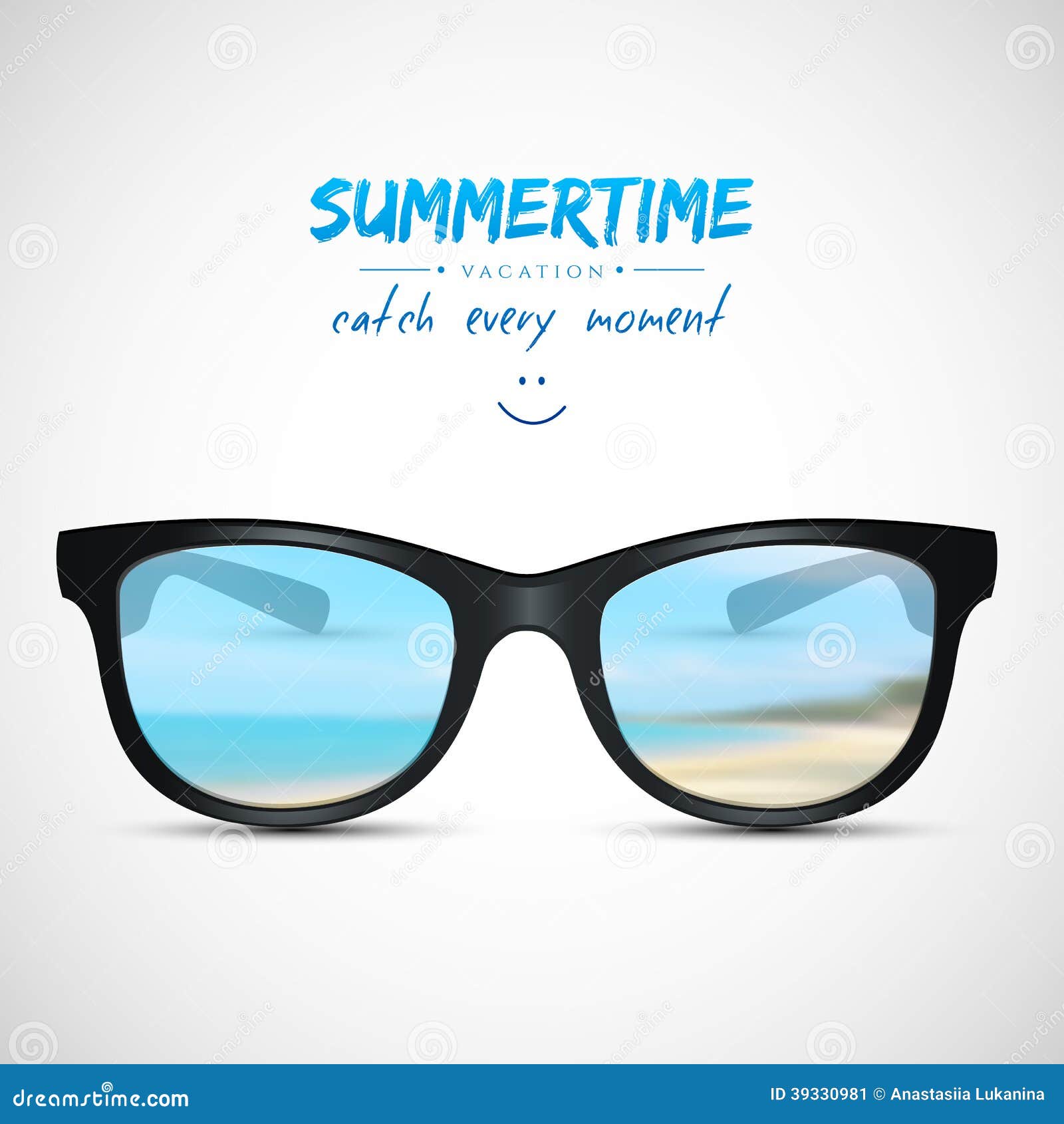 Summer Sunglasses with Beach Reflection Stock Vector Illustration of icon, plastic 39330981
