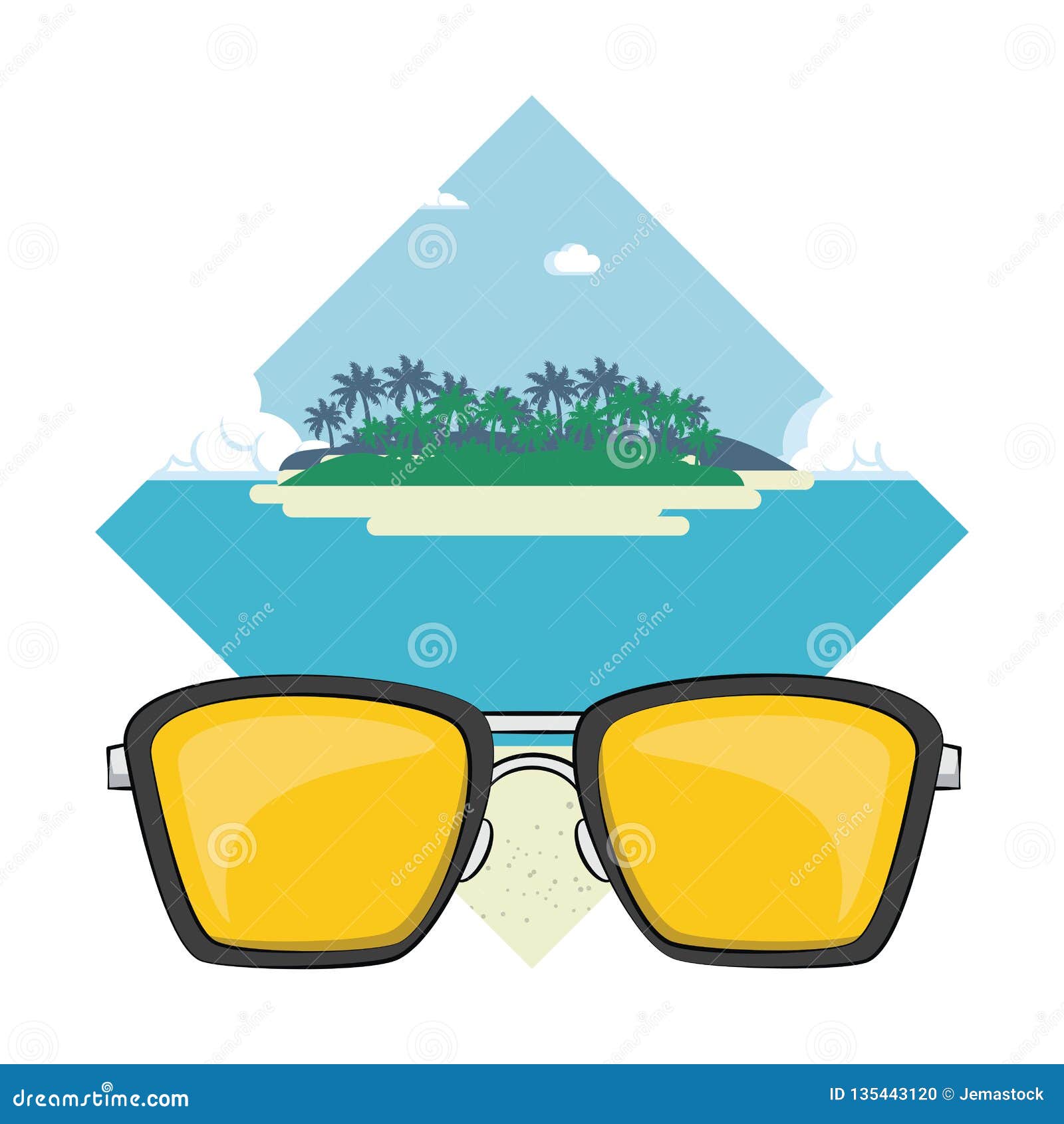 Summer sunglasses cartoon stock vector. Illustration of design 135443120