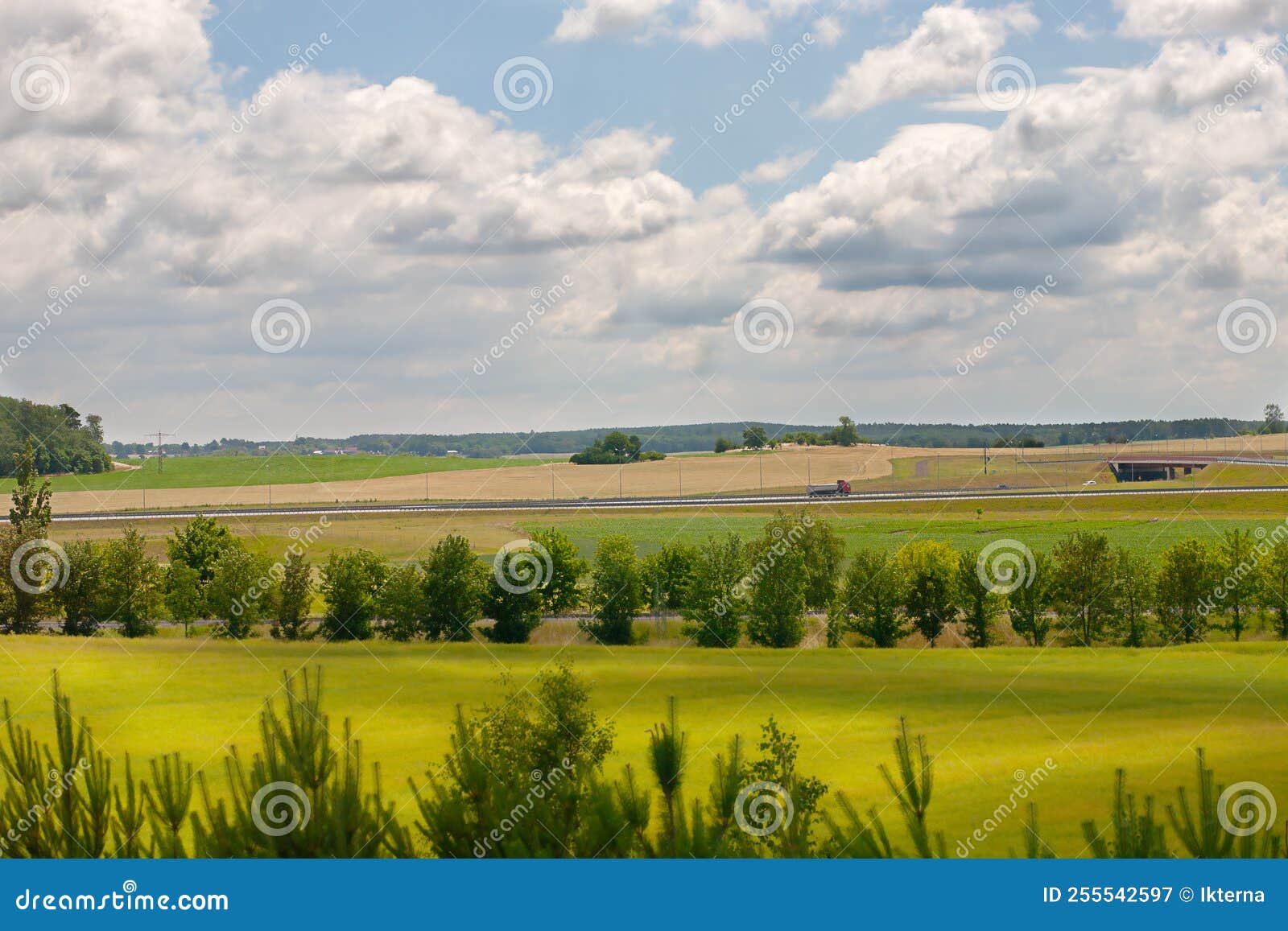 Summer Sunny Day. Flat Landscape. Quiet Clear Weather. Stock Image