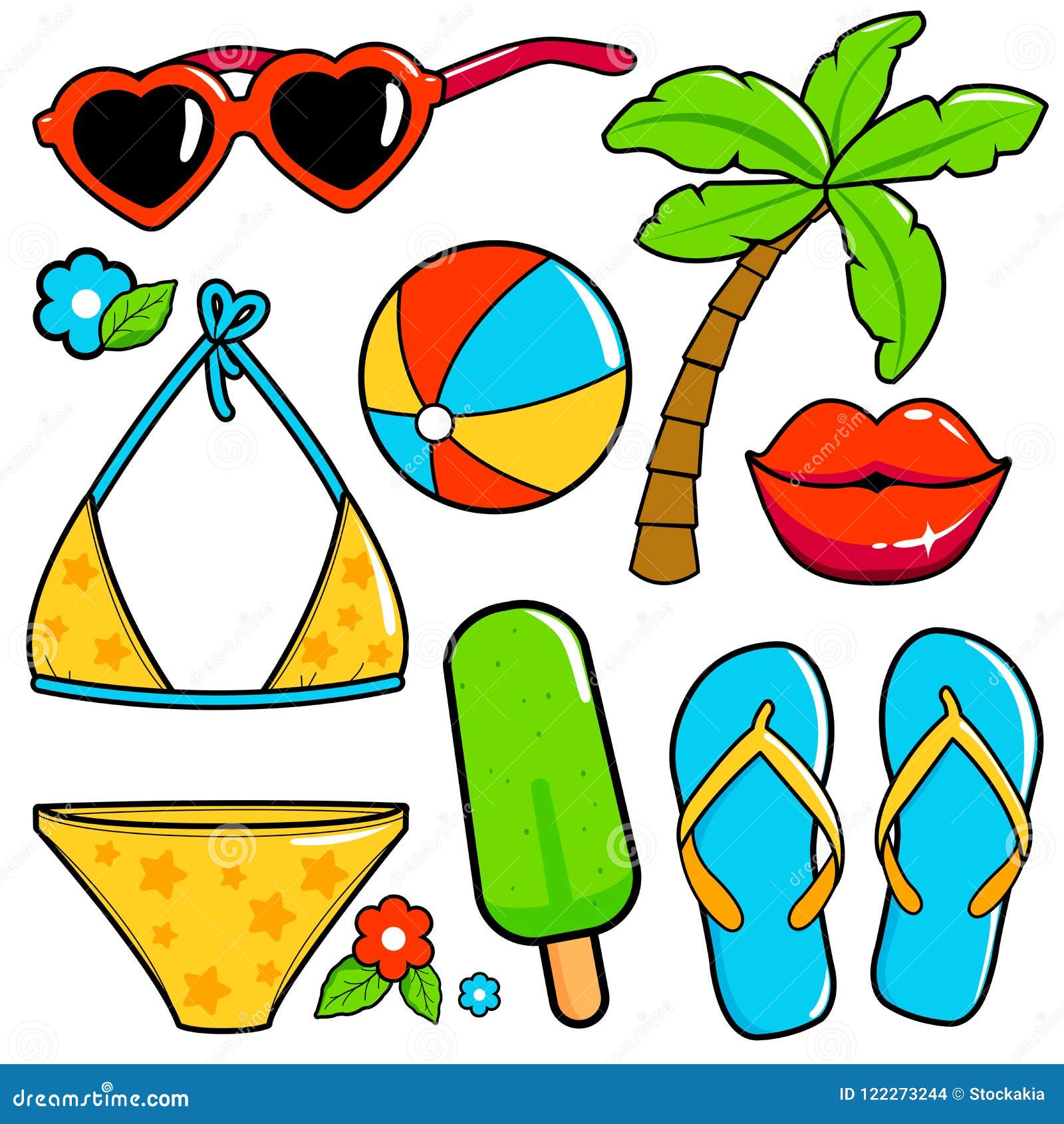 Summer Theme Beach Vacation Design Elements. Stock Vector ...